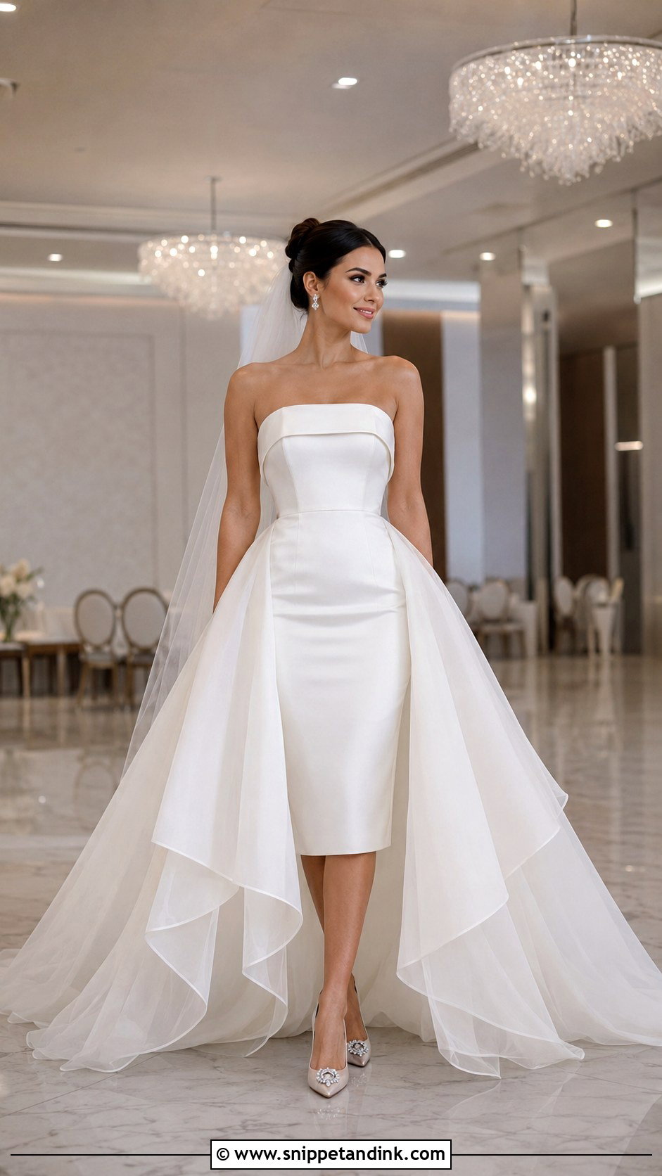 High Low Wedding Dress With Overskirt - Snippet and Ink - 20 Best Wedding Dress Ideas