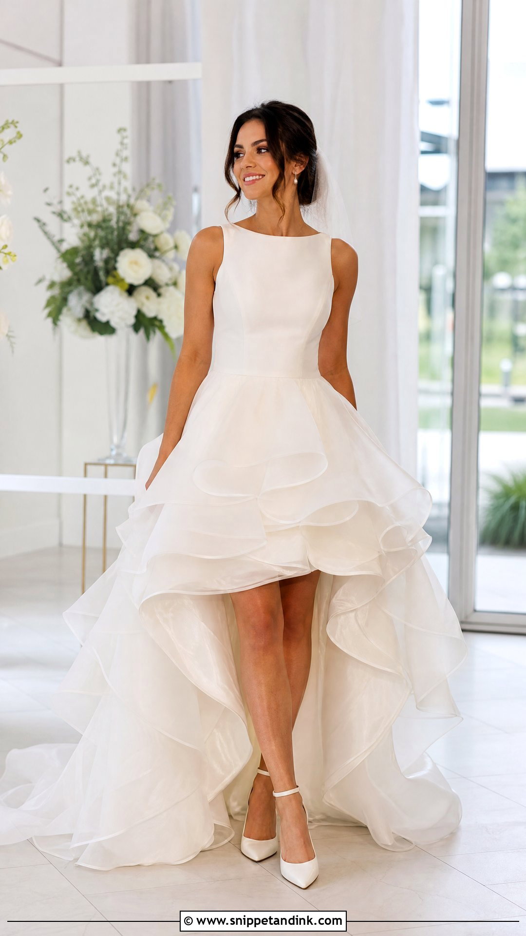 High Low Wedding Dress With Ruffled Skirt - Snippet and Ink - 20 Wedding Dress with Skirt Ideas