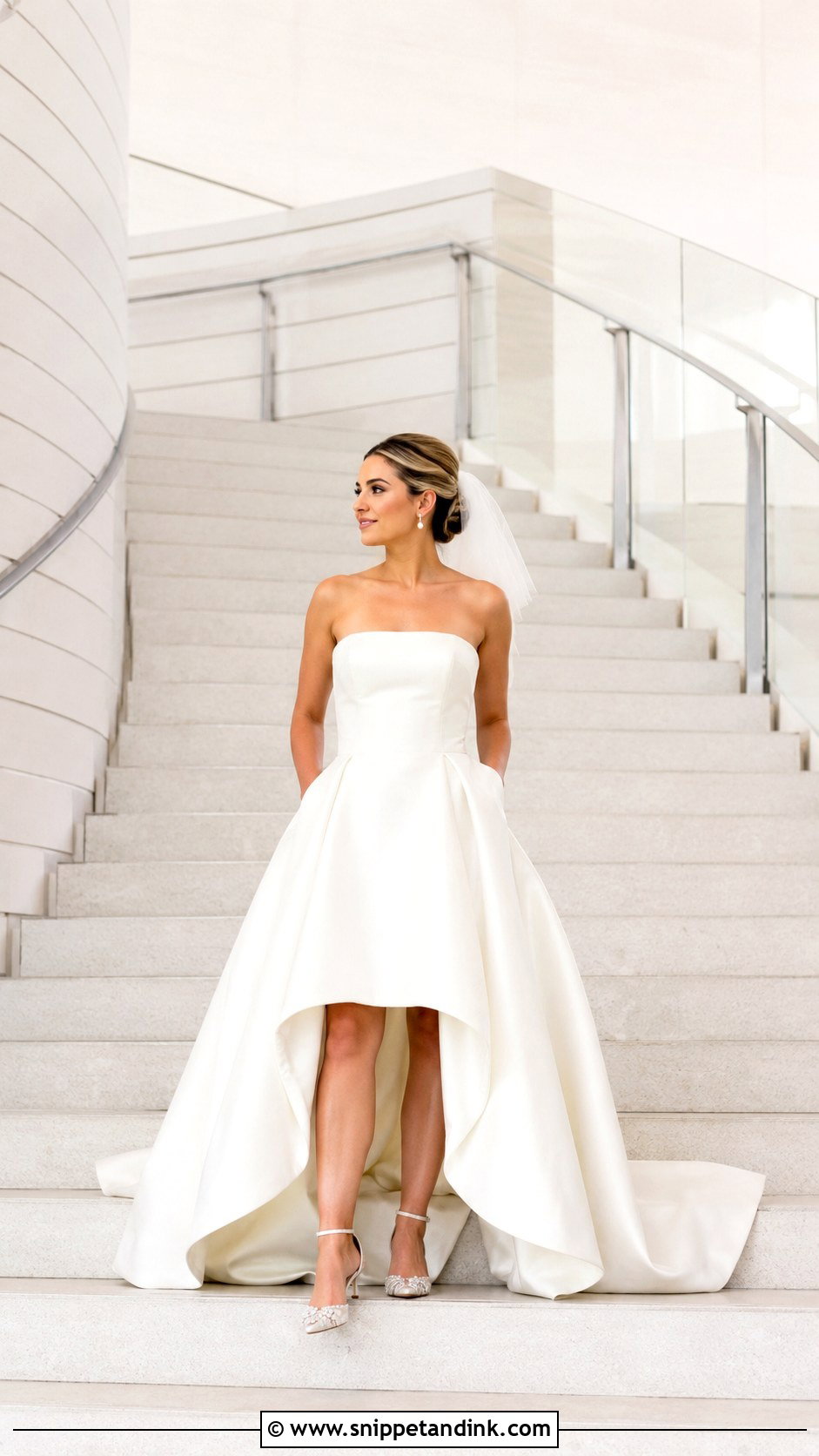 High Low Wedding Dress With Train - Snippet and Ink - 20 Dramatic Wedding Dresses