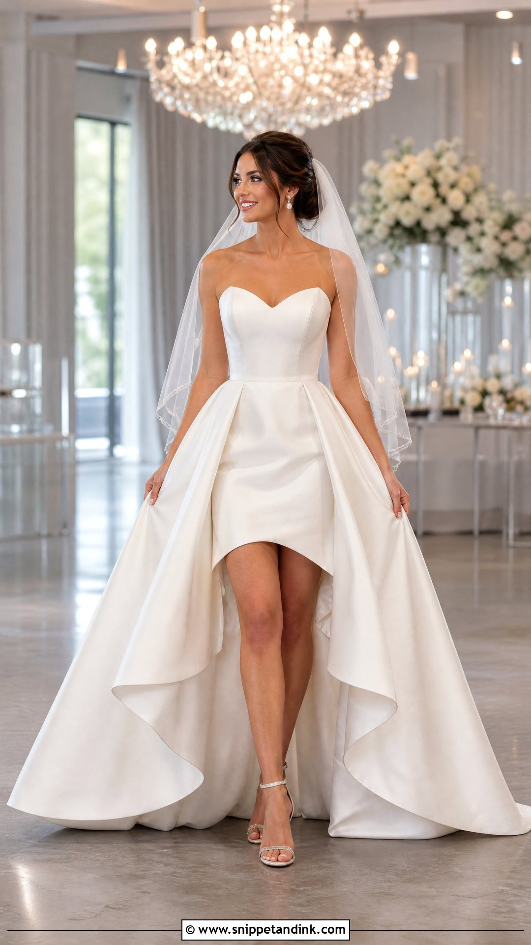 High Low Wedding Gown With Removable Full Skirt - Snippet and Ink - 25 Two Way Wedding Gown Ideas