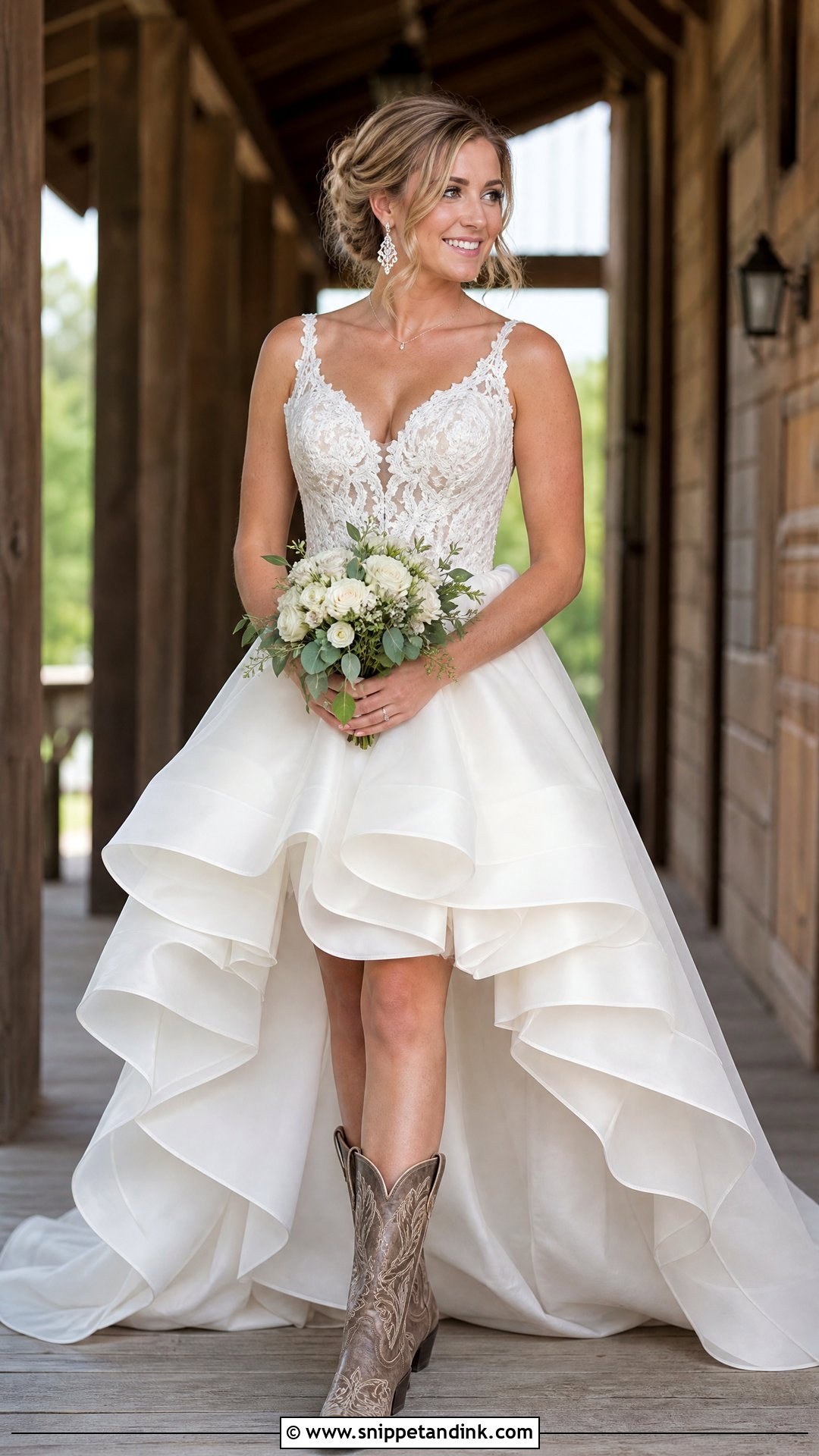 High Low Western Wedding Dress - Snippet and Ink - 20 Western Style Wedding Dresses