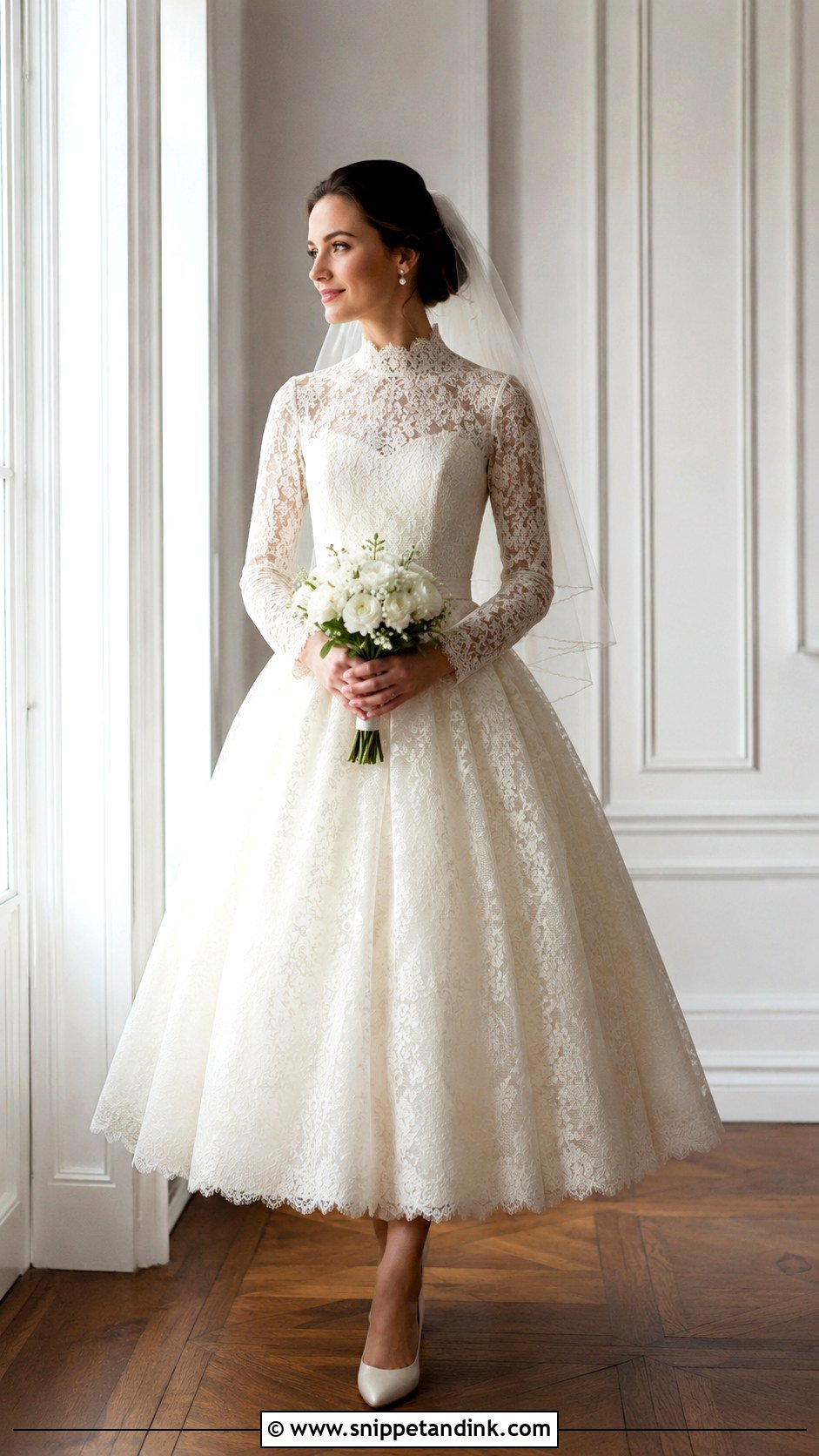 High Neck 50s Wedding Dress - Snippet and Ink - 30 50s Wedding Dress Ideas