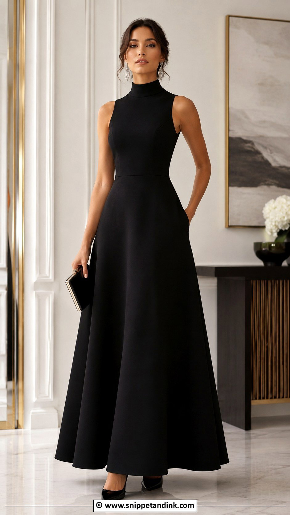 High Neck A Line Gown Outfit - Snippet and Ink - 30 A Line Gown Ideas
