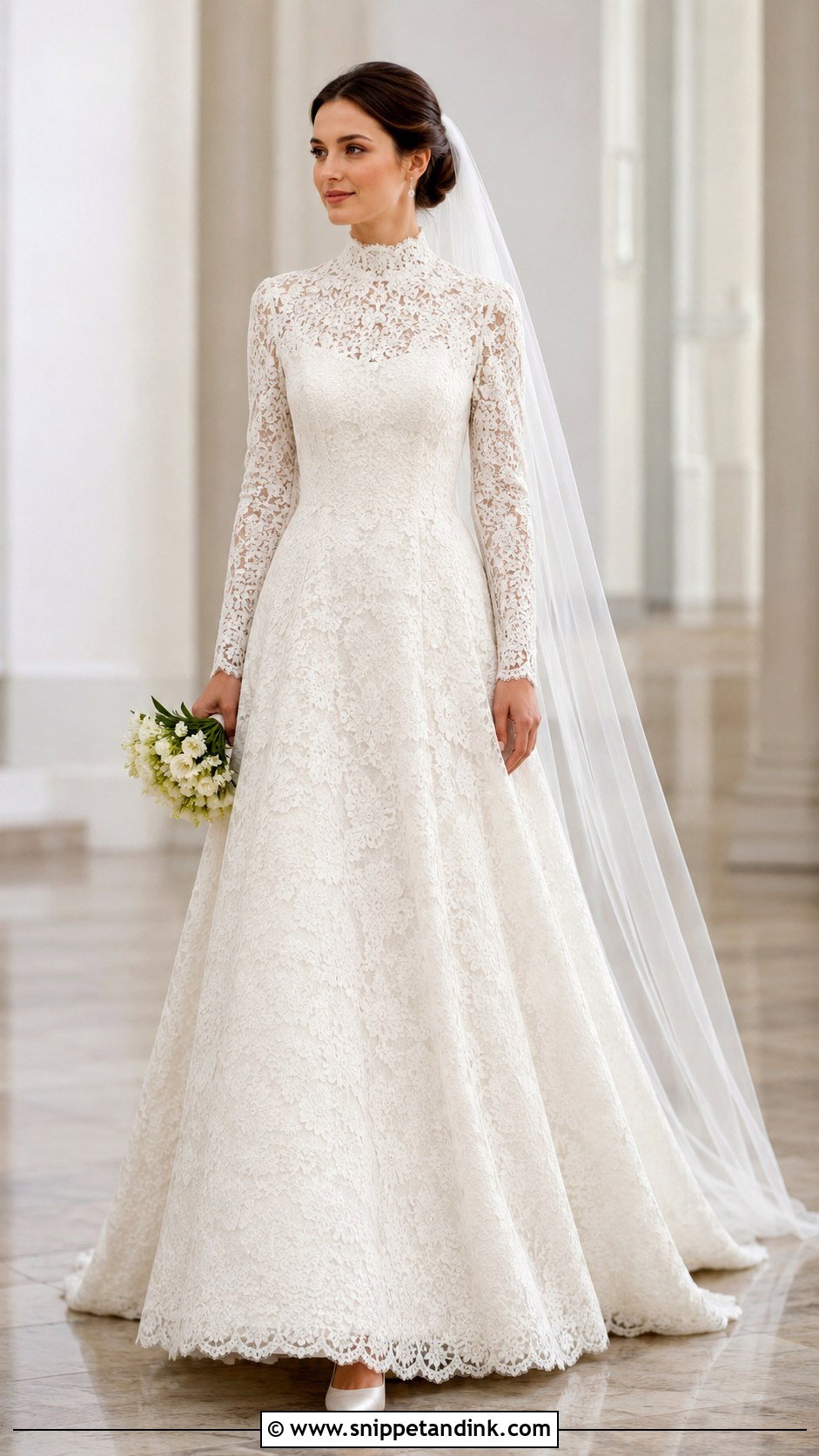 High Neck A Line Wedding Dress - Snippet and Ink - 30 Wedding Dresses a Line