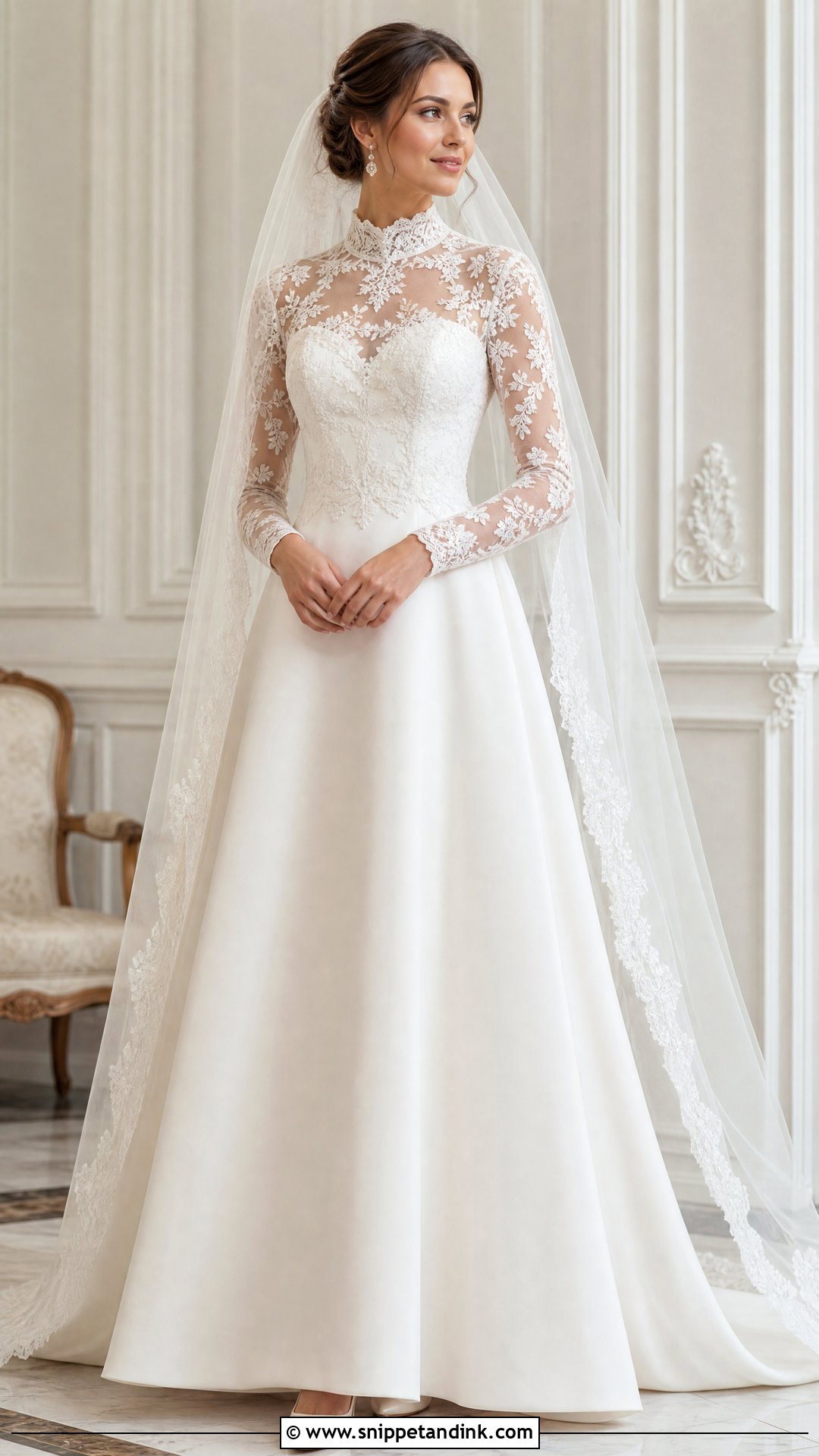 High Neck A Line Wedding Dress - Snippet and Ink - 25 Romantic a Line Wedding Dress Ideas
