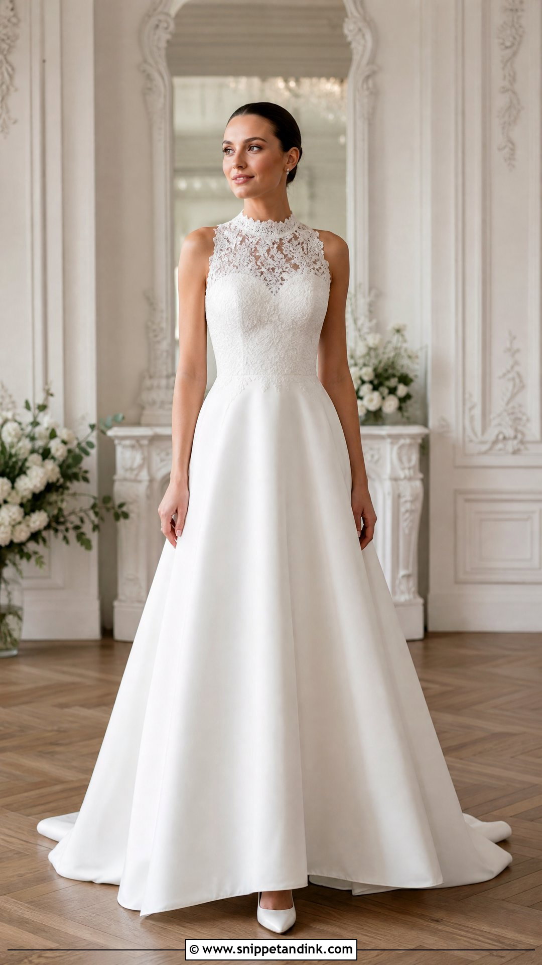 High Neck A Line Wedding Gown - Snippet and Ink - 25 A Line Wedding Gown Ideas