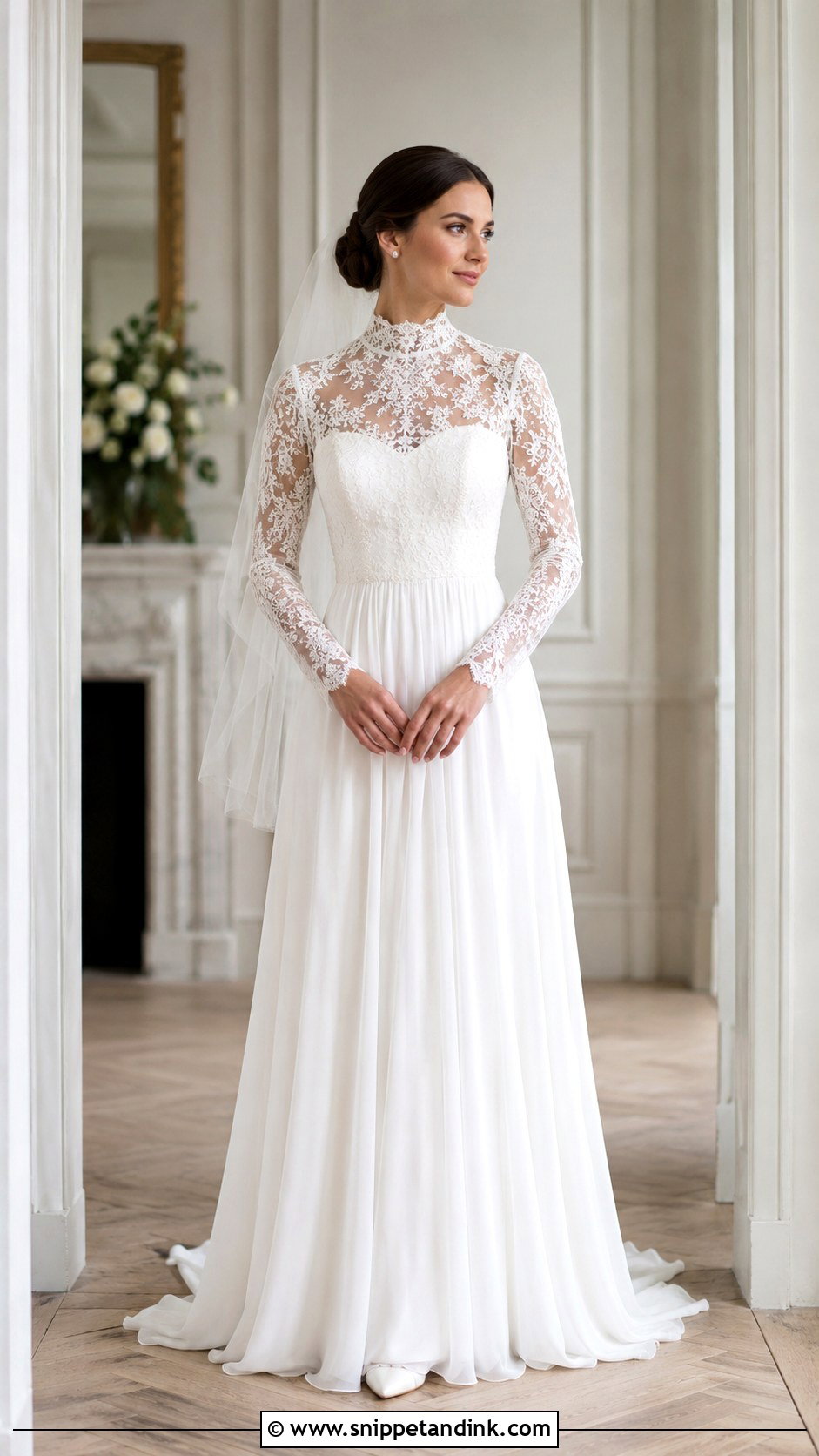 High Neck Angel Wedding Dress - Snippet and Ink - 20 Angel Wedding Dress Ideas