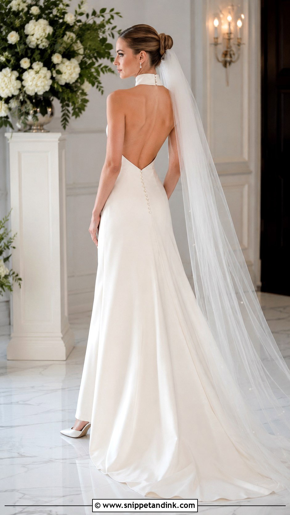 High Neck Backless Bridal Gown - Snippet and Ink - 20 Backless Bridal Gowns