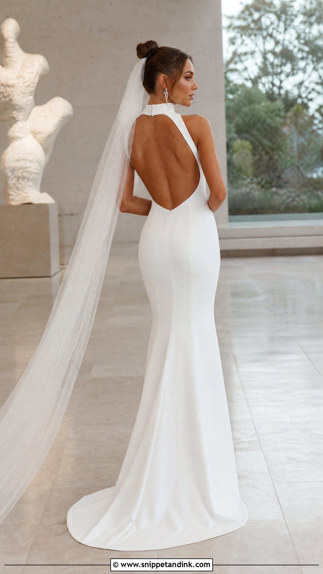 High Neck Backless Wedding Dress - Snippet and Ink - 20 Tight Wedding Dress Open Backs Ideas