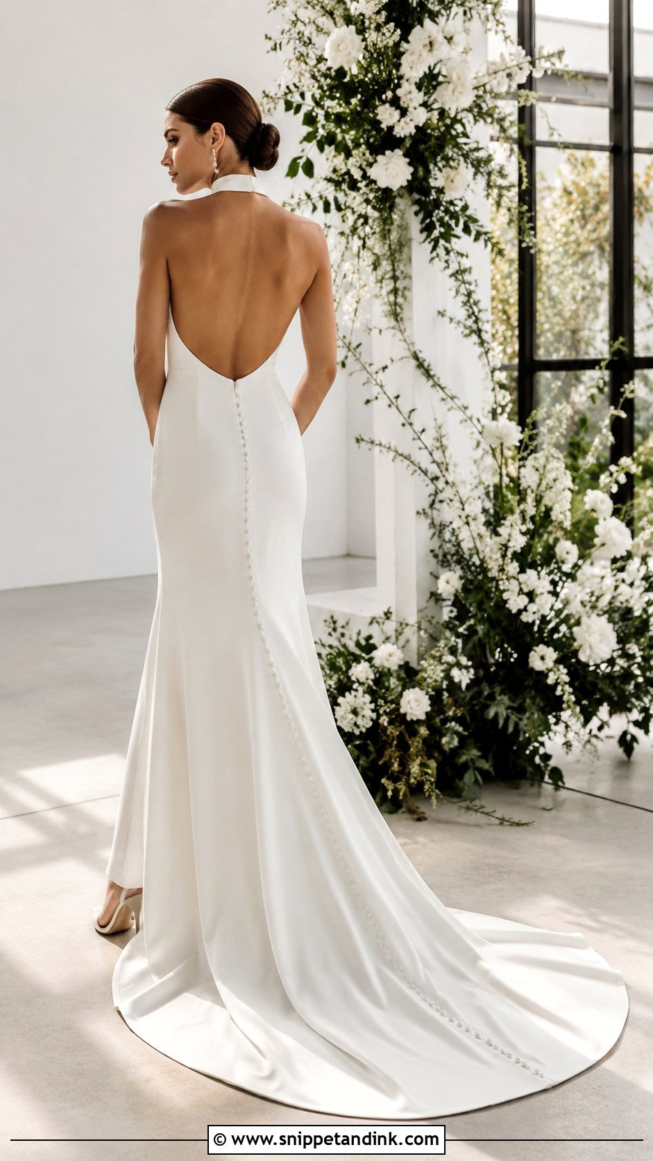 High Neck Backless Wedding Dress - Snippet and Ink - 25 High Neck Wedding Dresses