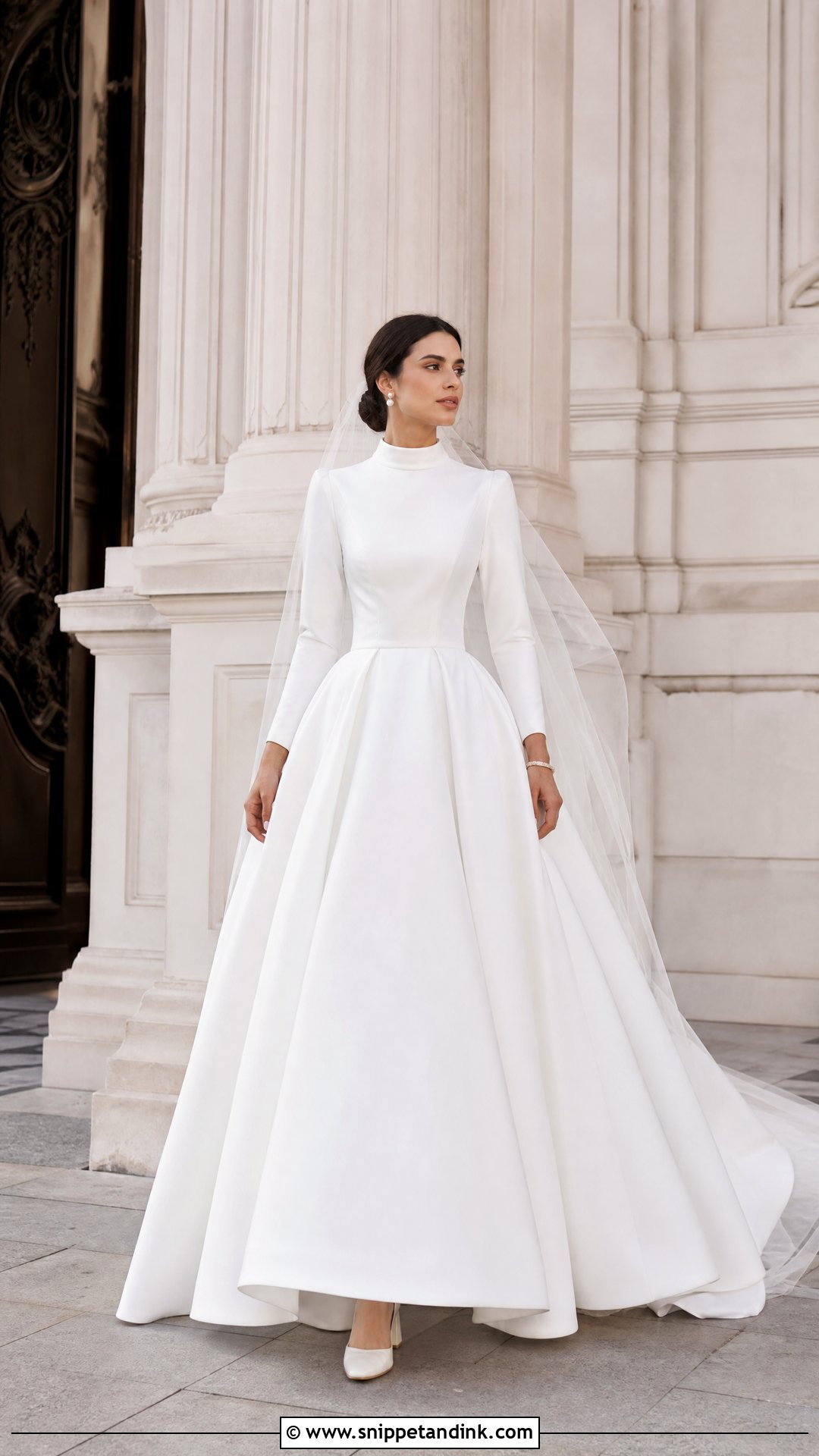 High Neck Ball Gown Temple Wedding Dress - Snippet and Ink - 20 Temple Wedding Dresses