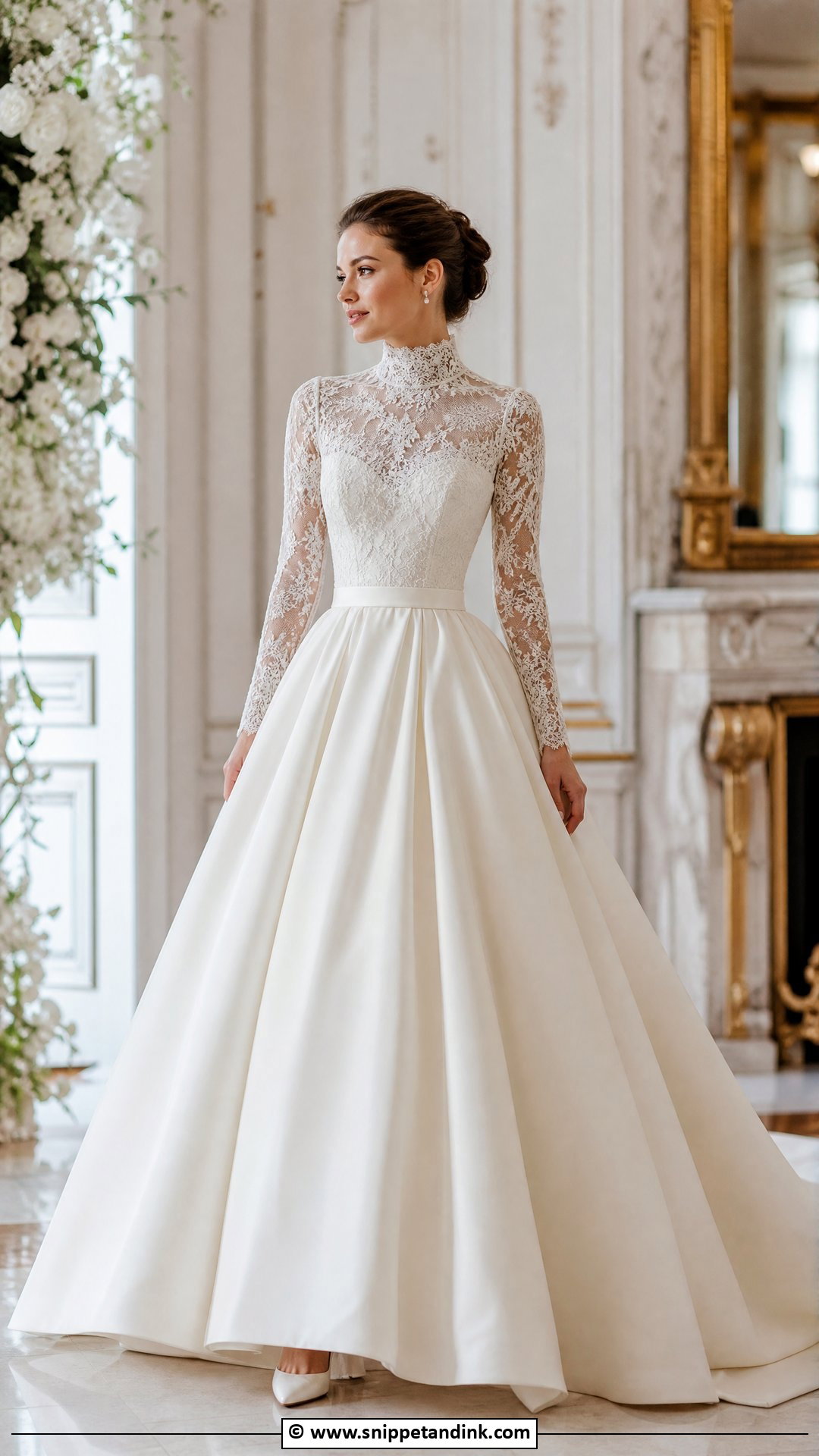 High Neck Ball Gown Wedding Dress - Snippet and Ink - 35 Ball Gown Wedding Dress Ideas
