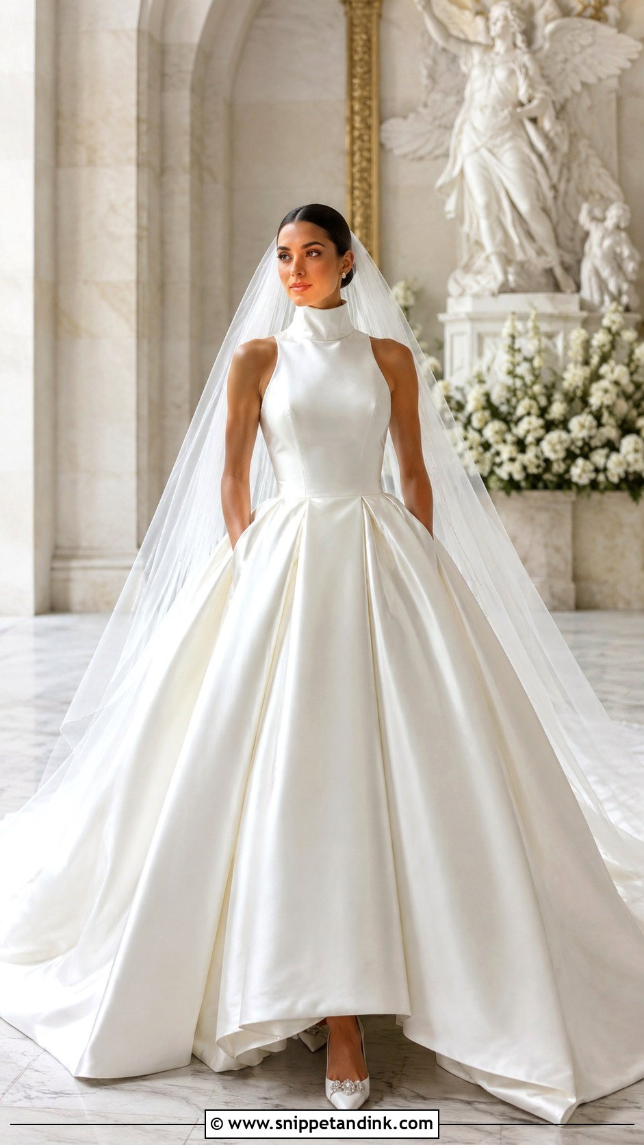 High Neck Ball Gown Wedding Dress - Snippet and Ink - 25 High Neck Wedding Dresses