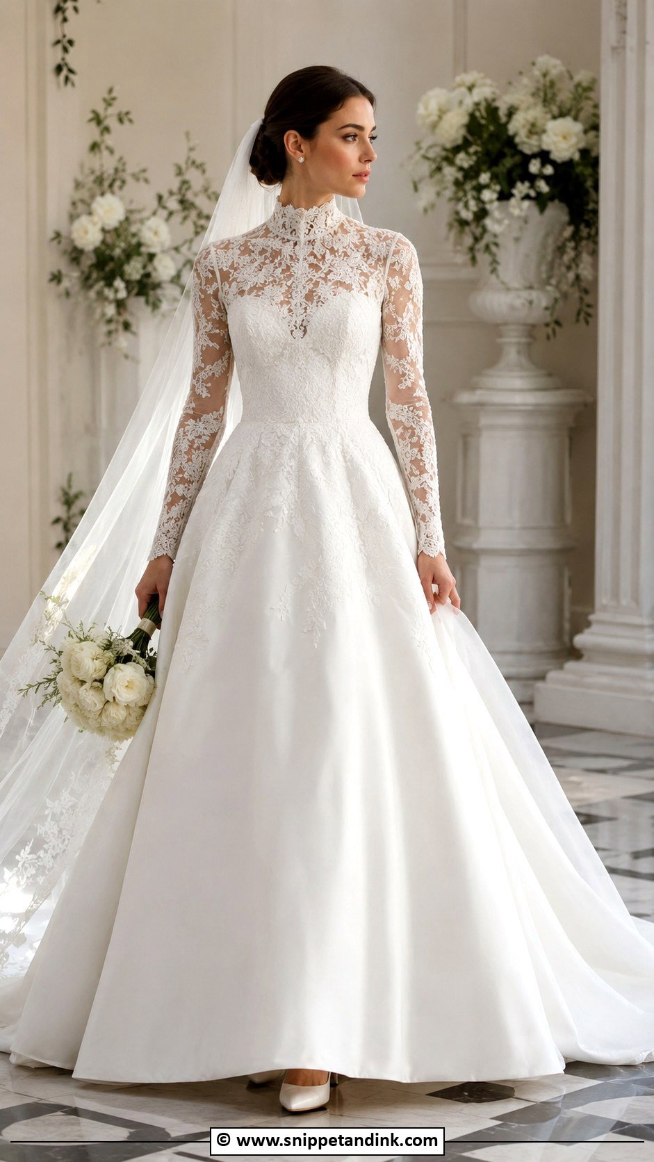 High Neck Ball Gown Wedding Dress - Snippet and Ink - 30 Ball Gowns Wedding