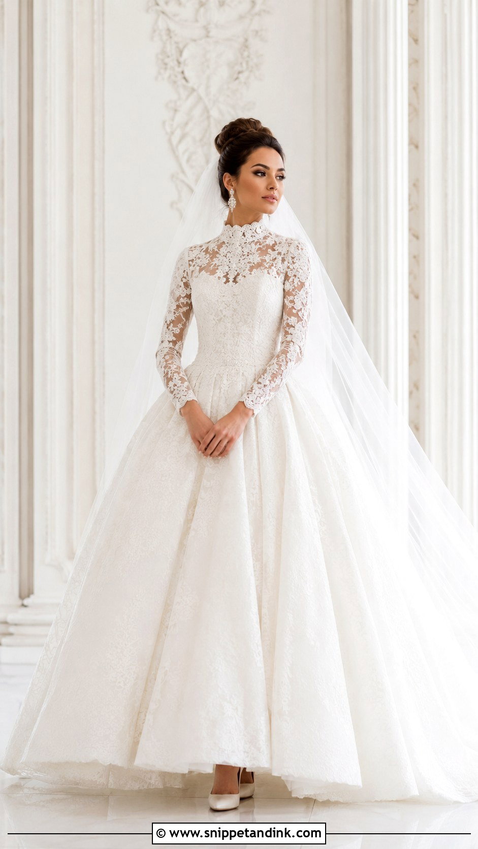 High Neck Ballgown Wedding Dress - Snippet and Ink - 25 Ballgown Wedding Dresses