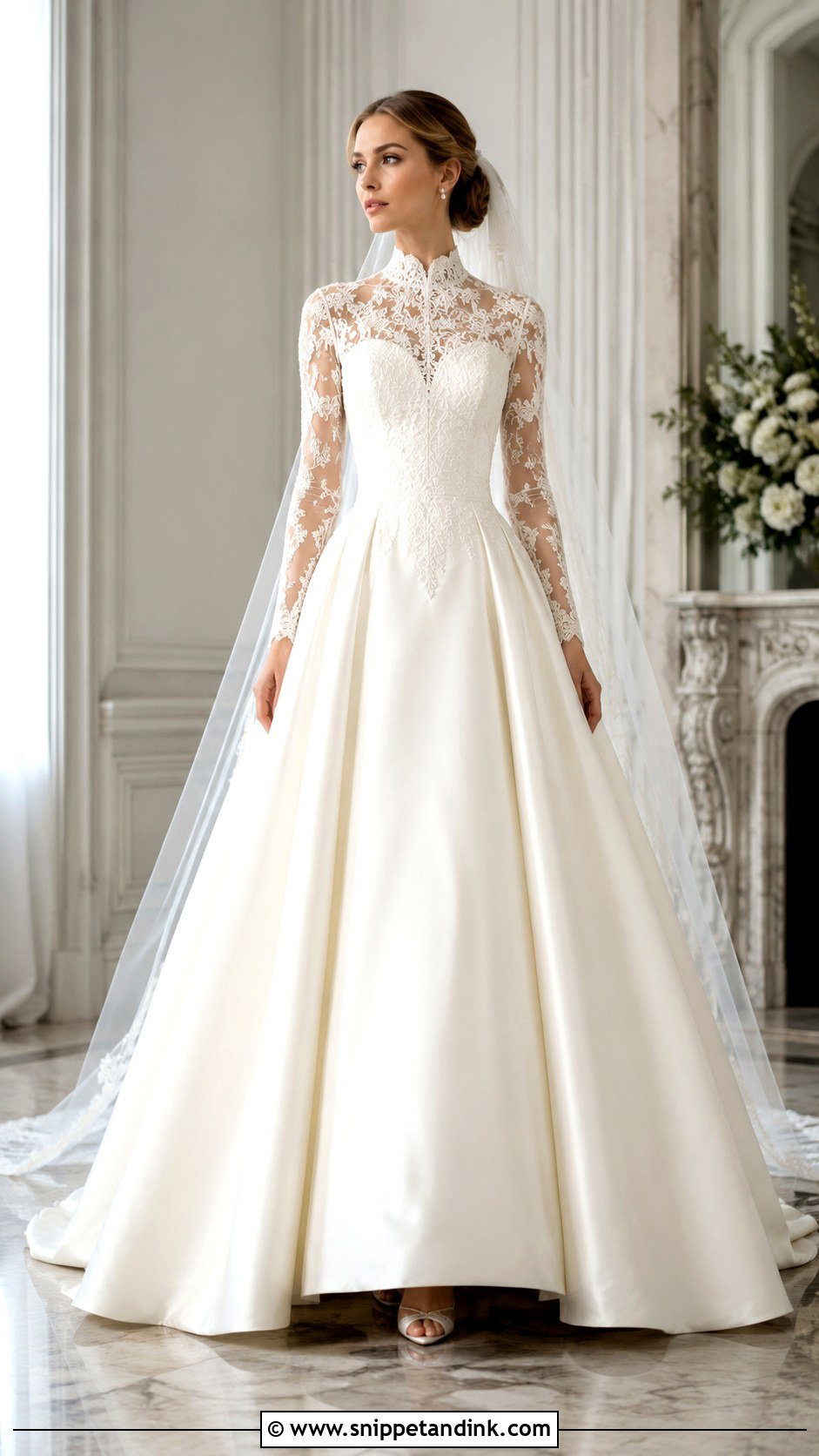 High Neck Ballgown Wedding Dress - Snippet and Ink - 25 Elegant Wedding Dress Ballgown Fairytale Ideas