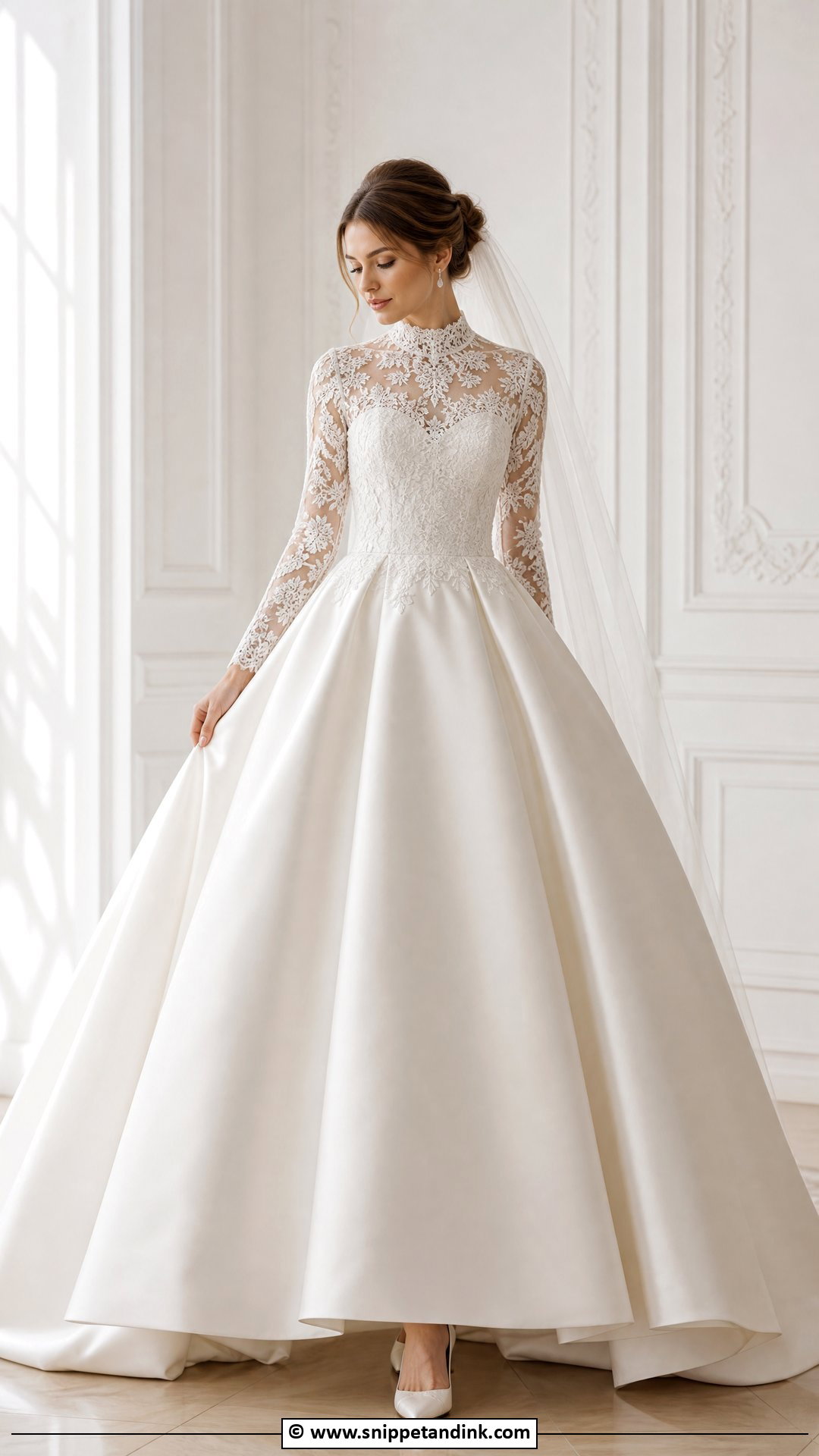 High Neck Ballgown Wedding Dress - Snippet and Ink - 35 Ballgown Wedding Dress Ideas