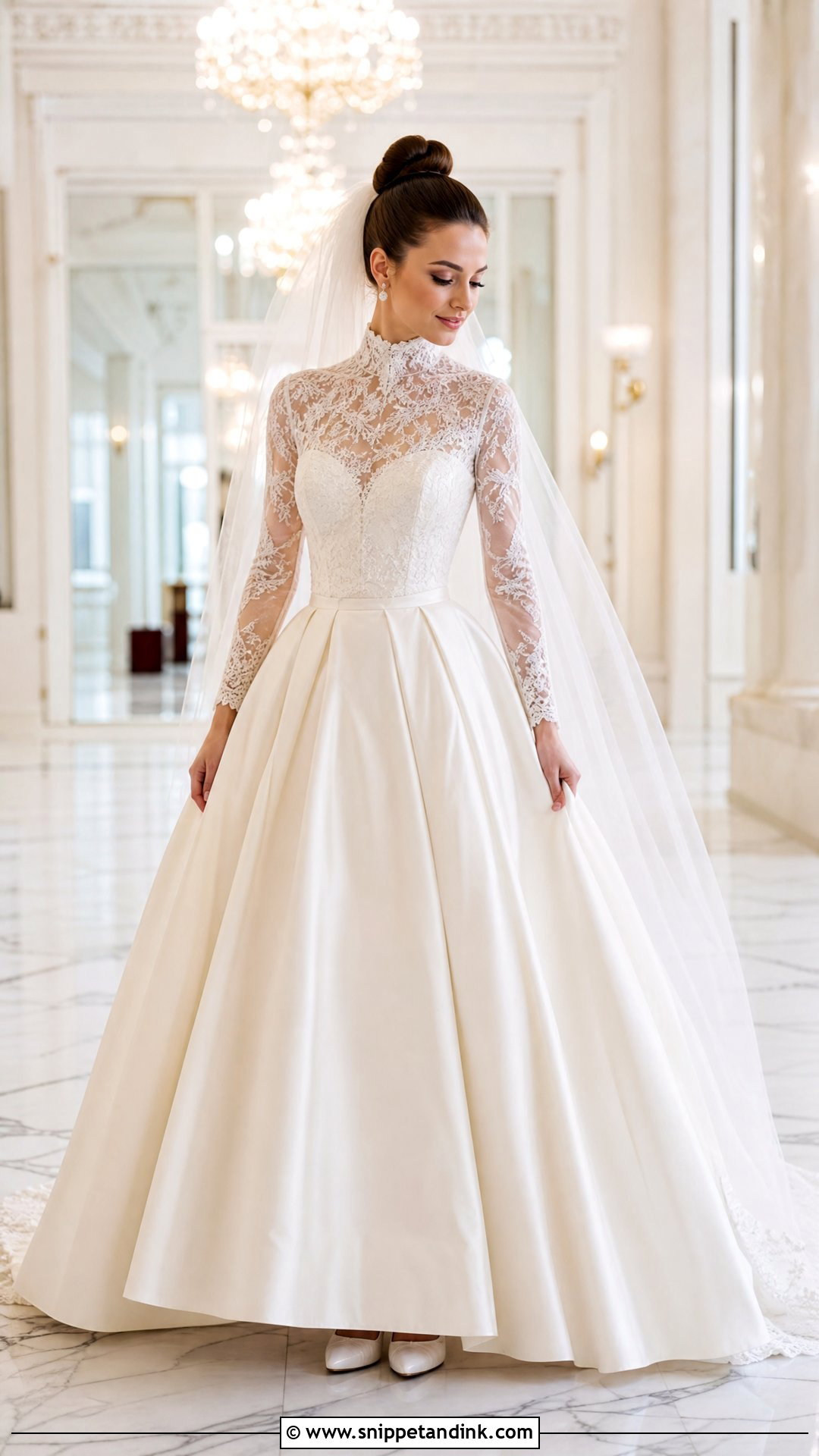 High Neck Ballroom Wedding Dress - Snippet and Ink - 25 Ballroom Wedding Dress Ideas