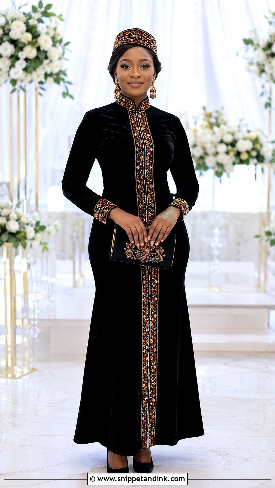 High Neck Bamenda Toghu Wedding Dress - Snippet and Ink - 20 Bamenda Traditional Wedding Dress Ideas