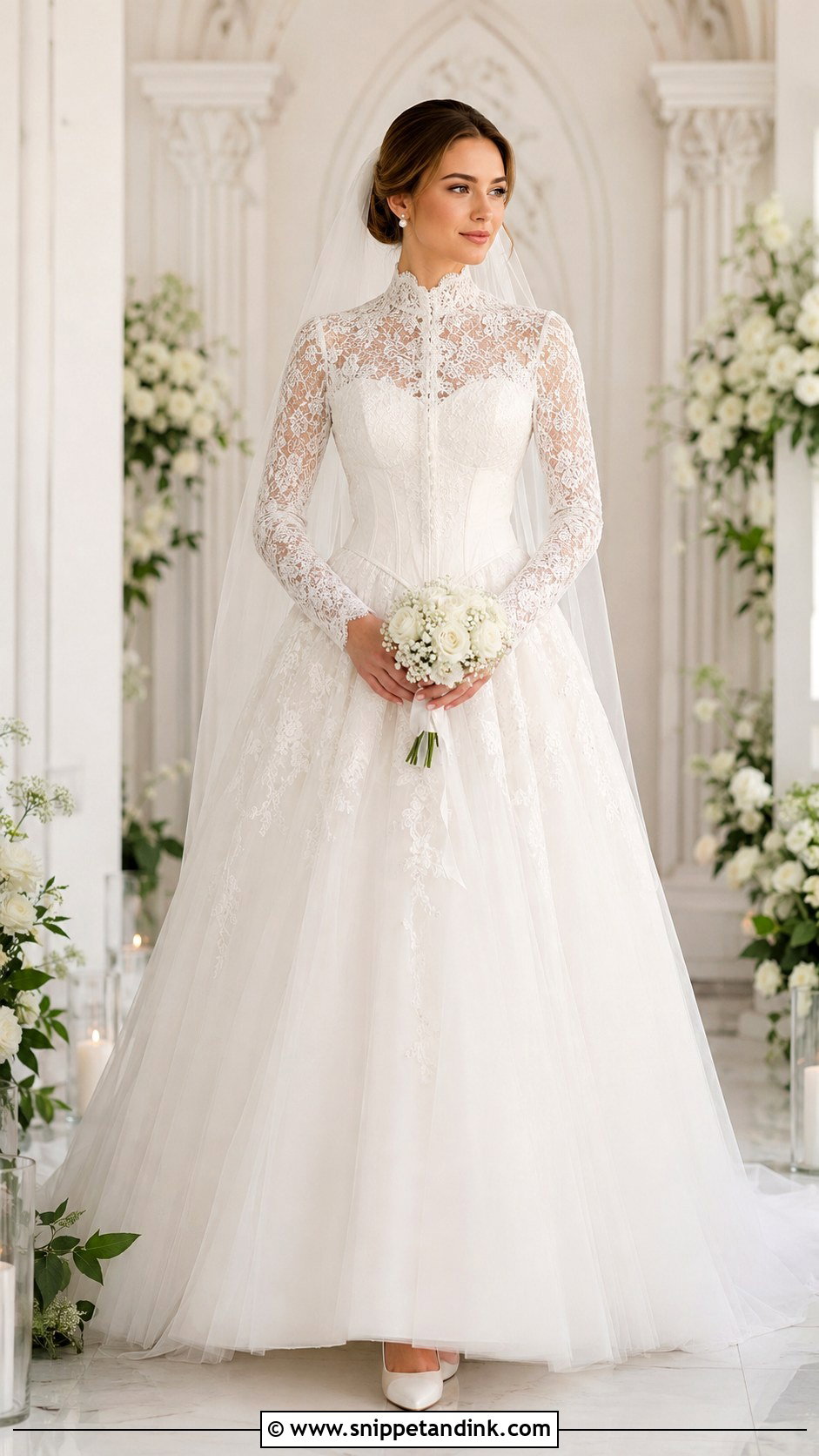 High Neck Basque Waist Wedding Dress - Snippet and Ink - 20 Basque Waist Wedding Dresses