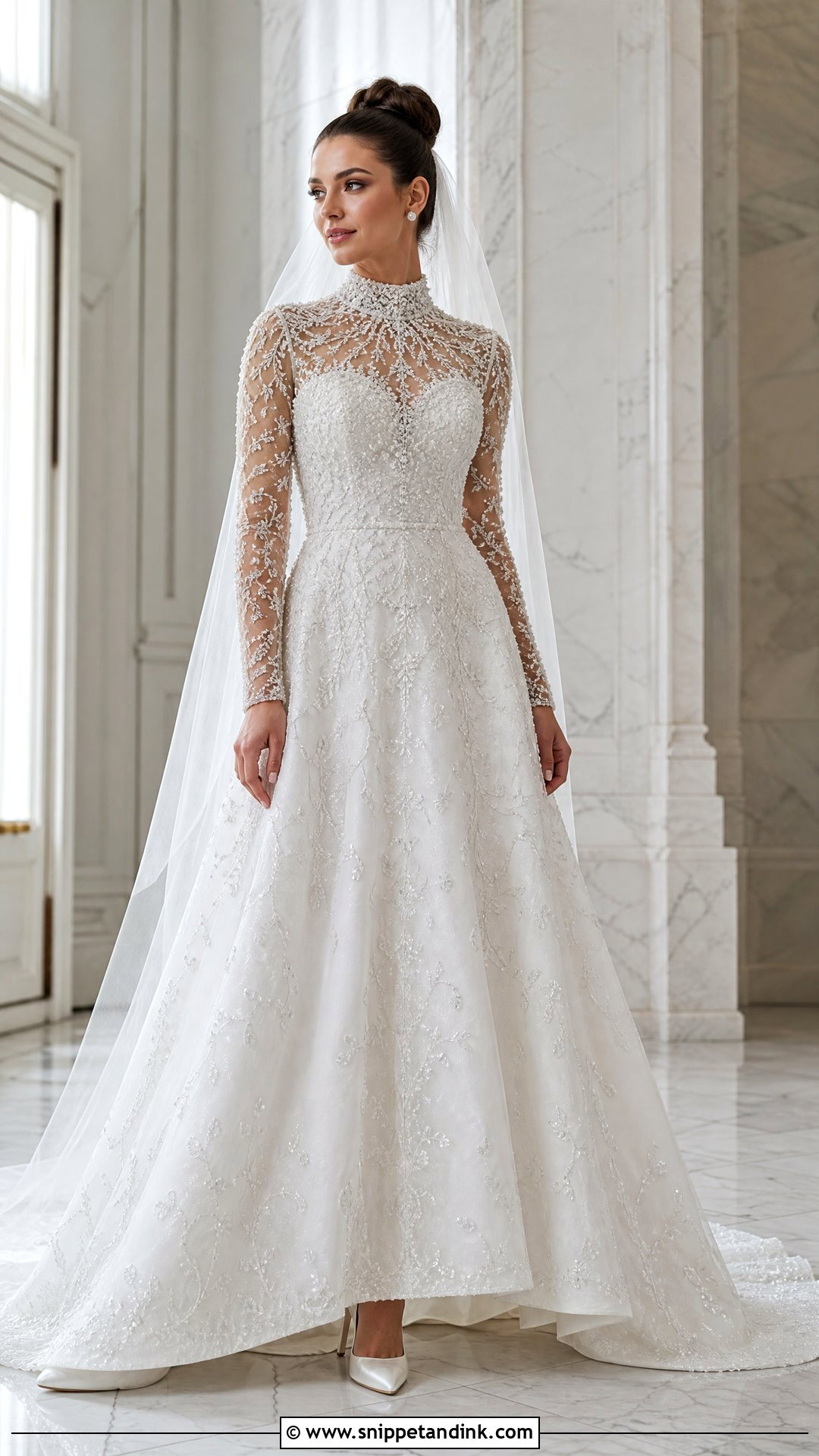 High Neck Beaded Wedding Dress - Snippet and Ink - 20 Zuhair Murad Bridal Elie Saab Wedding Dresses