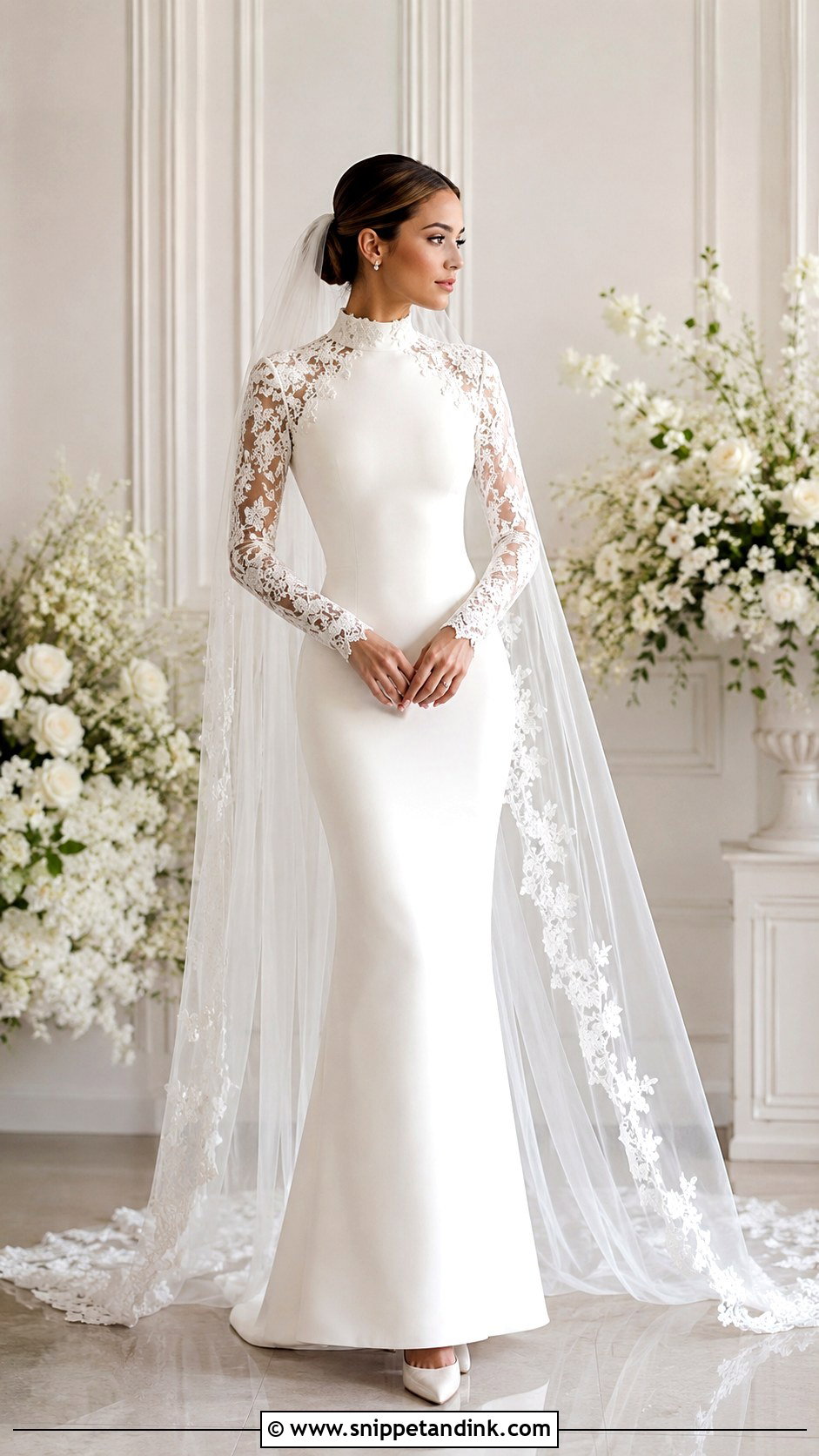High Neck Bodycon Wedding Dress - Snippet and Ink - 20 Bodycon Wedding Dresses