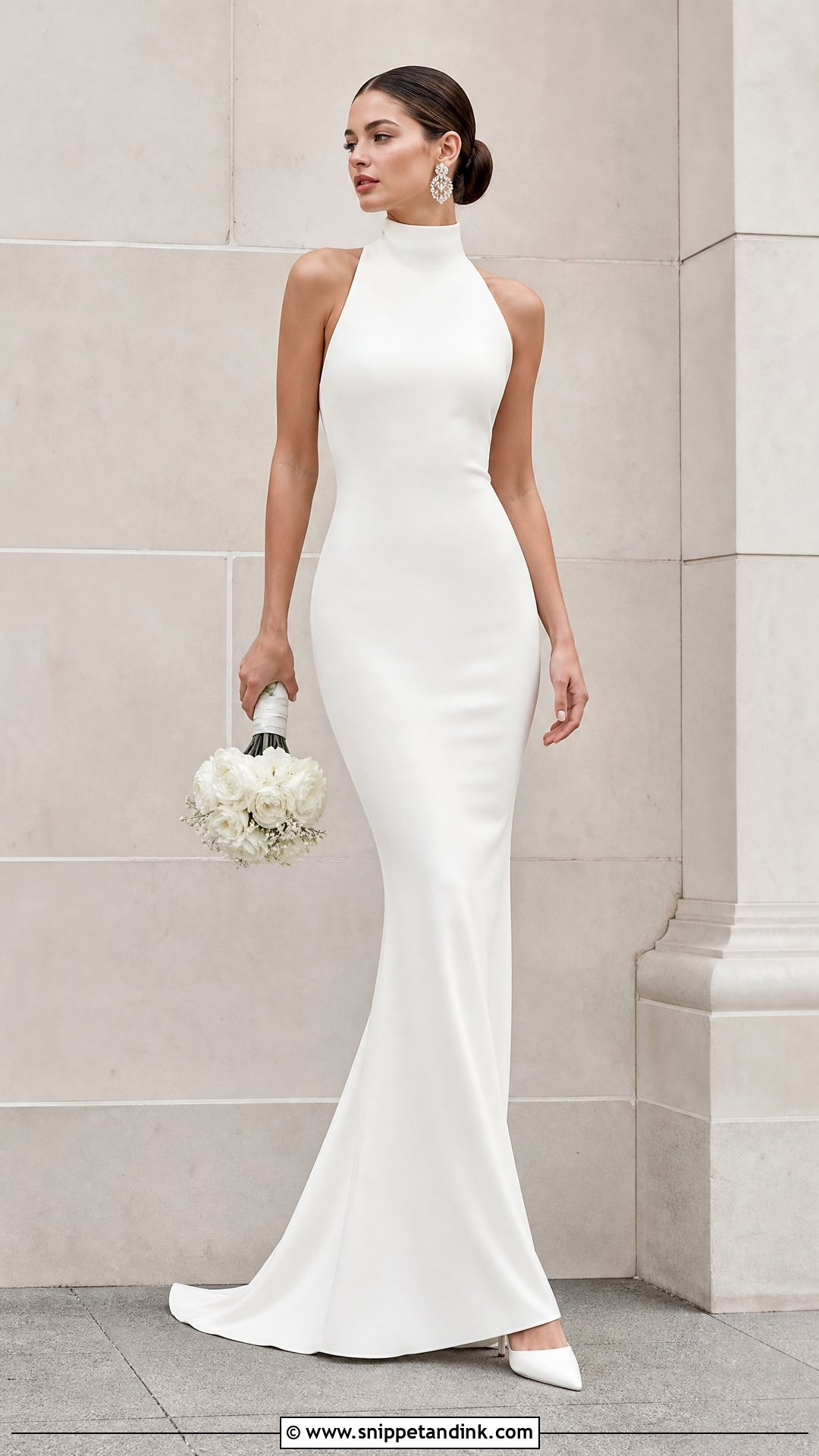 High Neck Bodycon Wedding Dress - Snippet and Ink - 25 Bodycon Wedding Dress Ideas