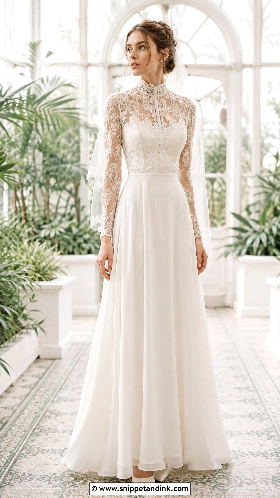 High Neck Boho A Line Wedding Dress - Snippet and Ink - 20 Boho a Line Wedding Dress Ideas