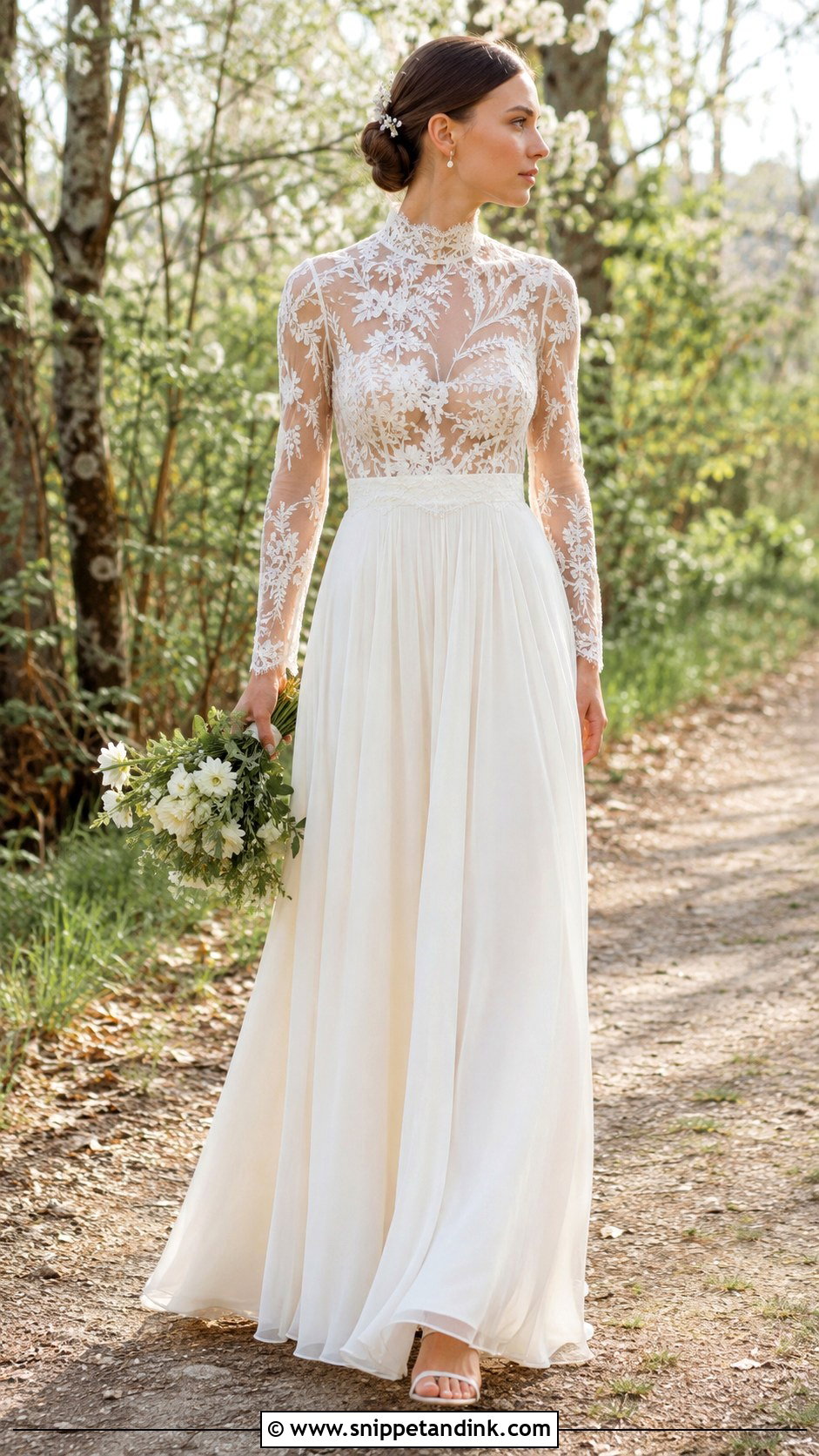 High Neck Boho Spring Wedding Dress - Snippet and Ink - 20 Boho Spring Wedding Dress Ideas