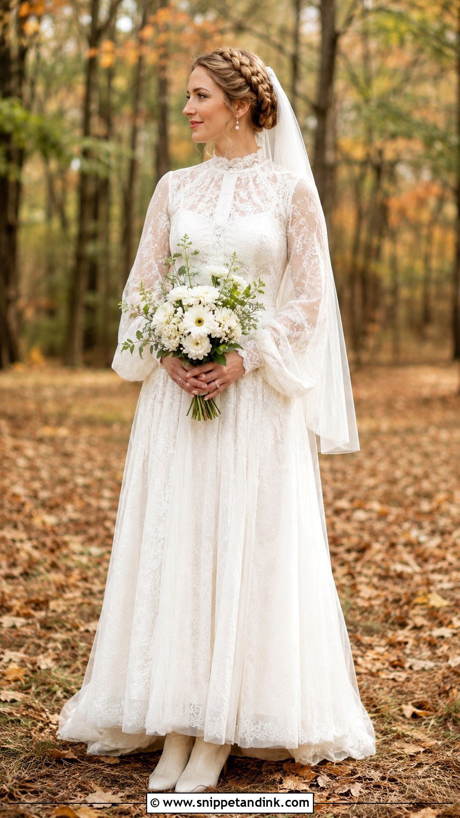 High Neck Boho Wedding Dress - Snippet and Ink - 20 Loose Wedding Dress Ideas