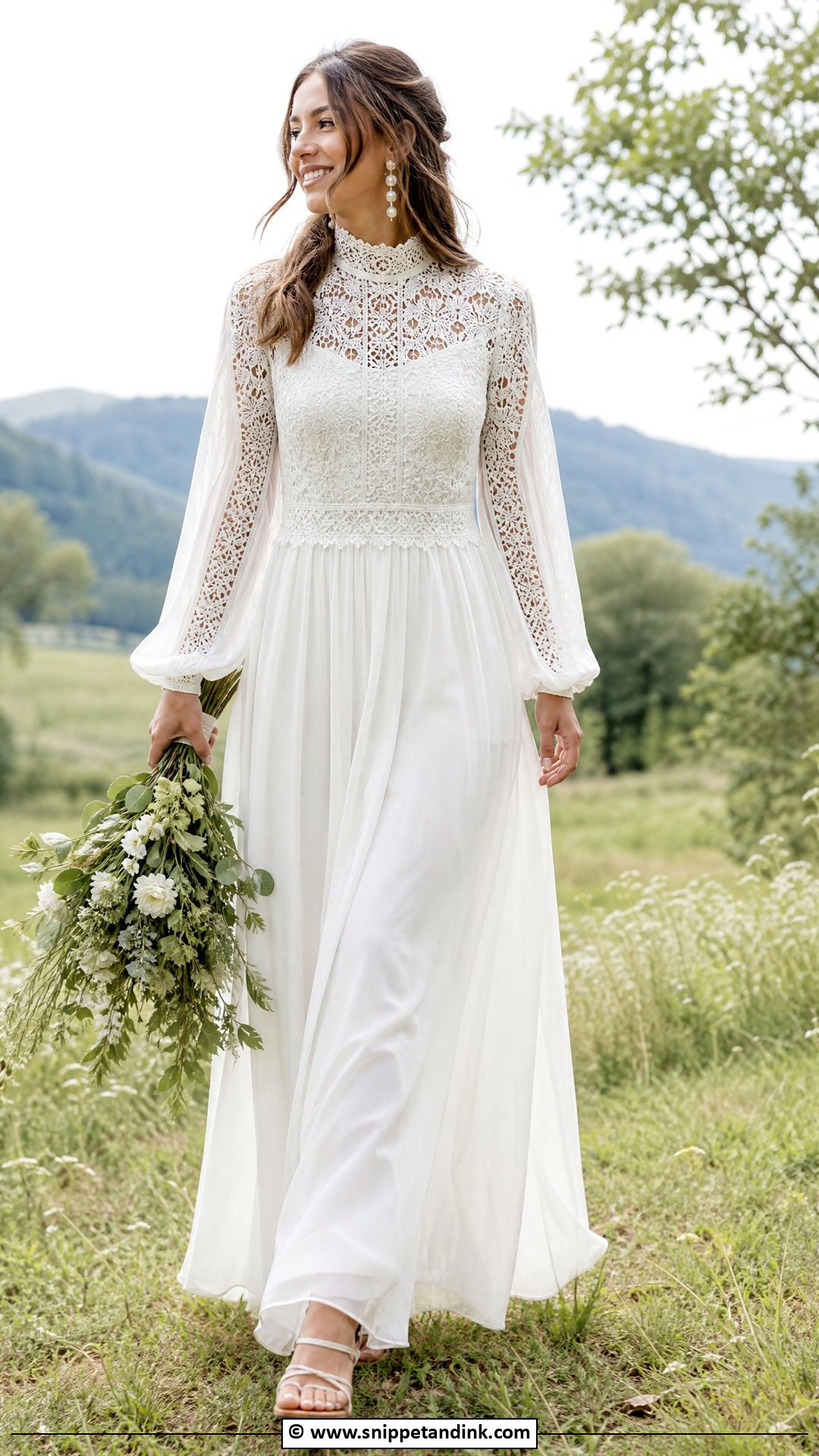 High Neck Boho Wedding Dress - Snippet and Ink - 35 High Neck Wedding Dress Ideas