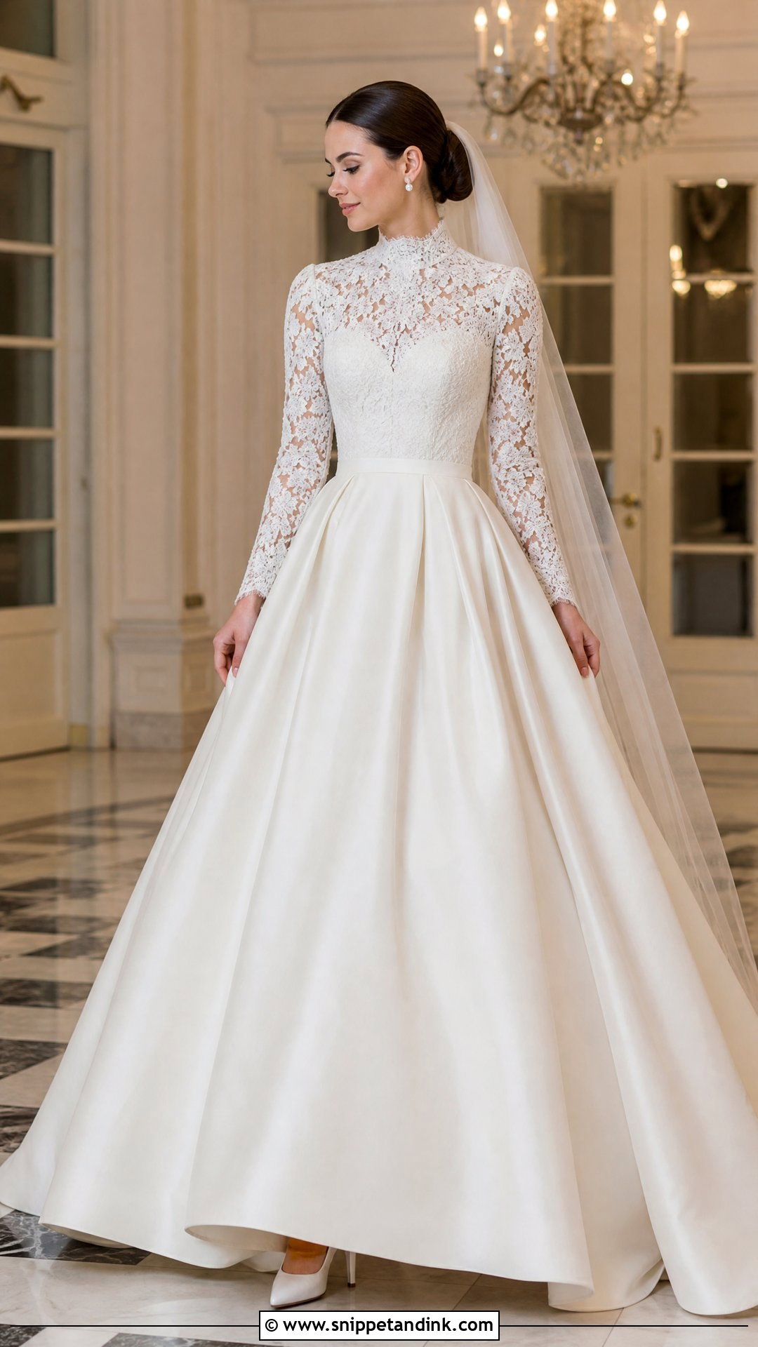 High Neck Bridal Ball Gown - Snippet and Ink - 25 Bridal Ball Gown Ideas