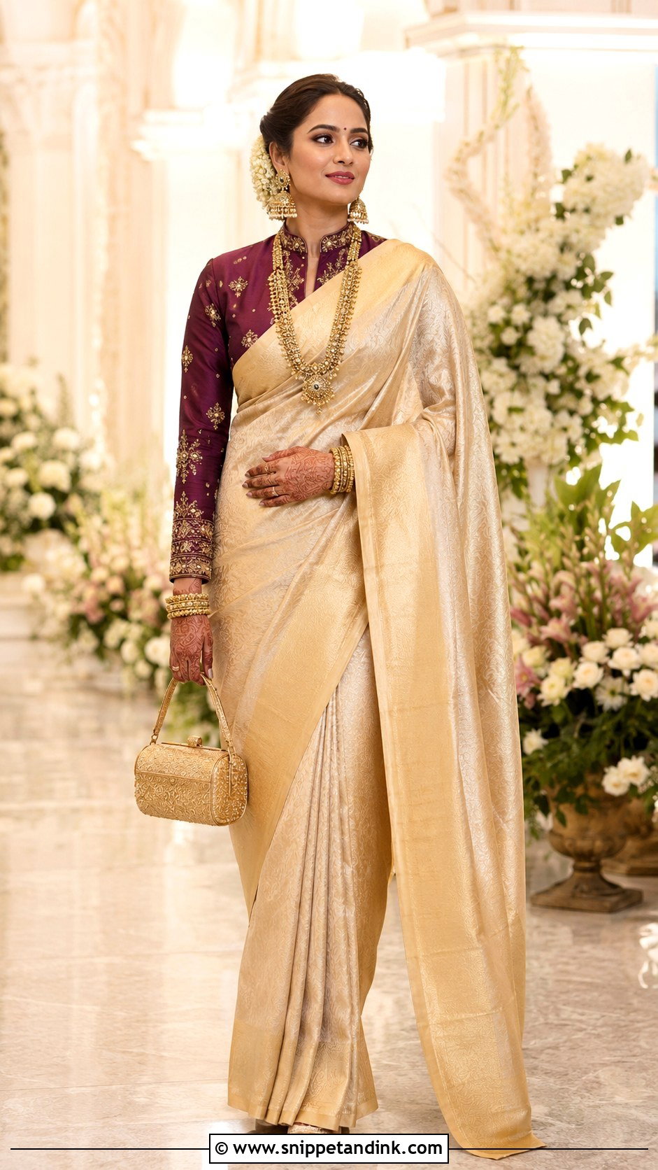 High Neck Bridal Blouse - Snippet and Ink - 20 Brides Wedding Blouse Designs