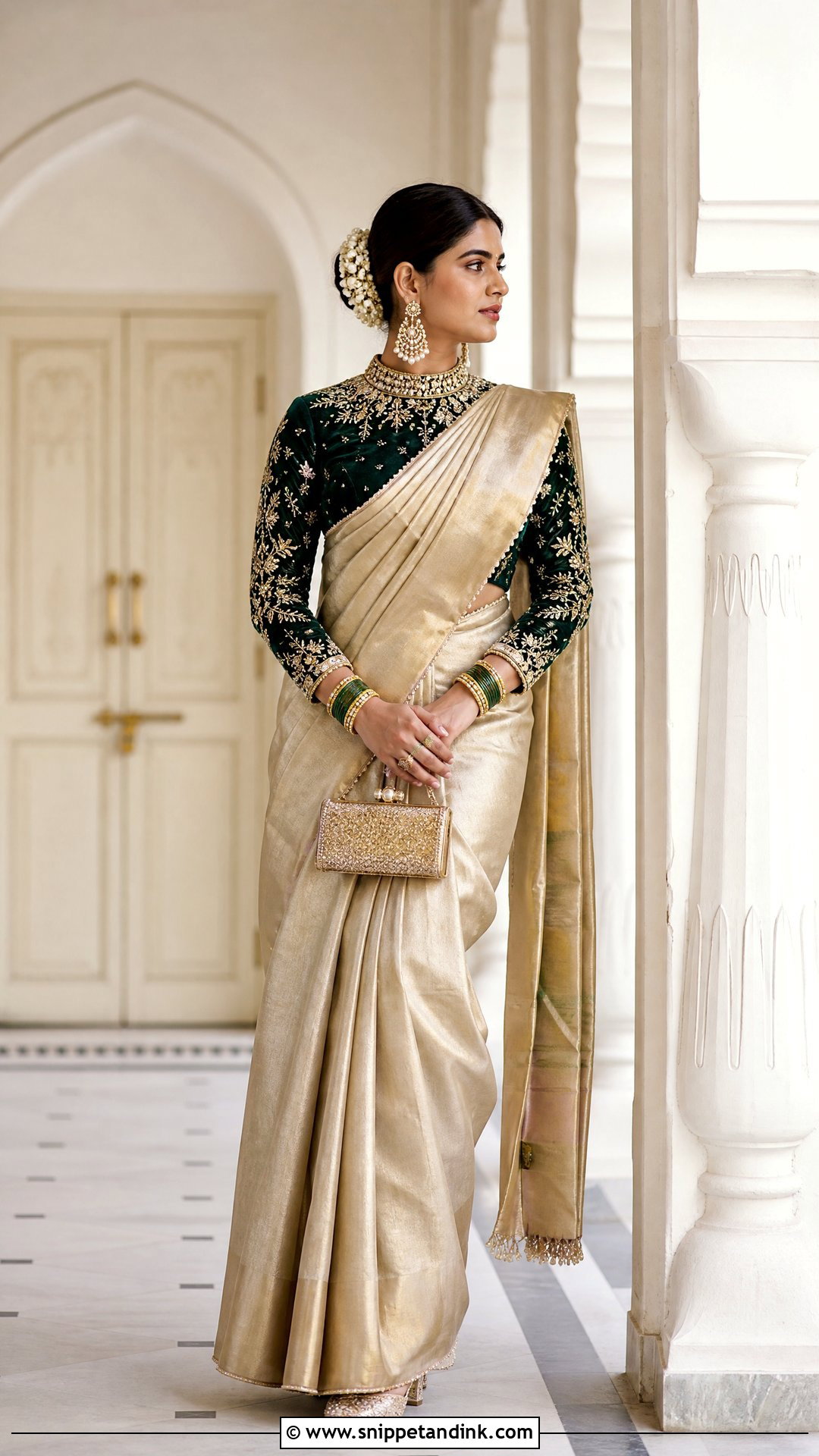 High Neck Bridal Blouse Maggam Work Design - Snippet and Ink - 20 Latest Bridal Blouse Maggam Work Designs