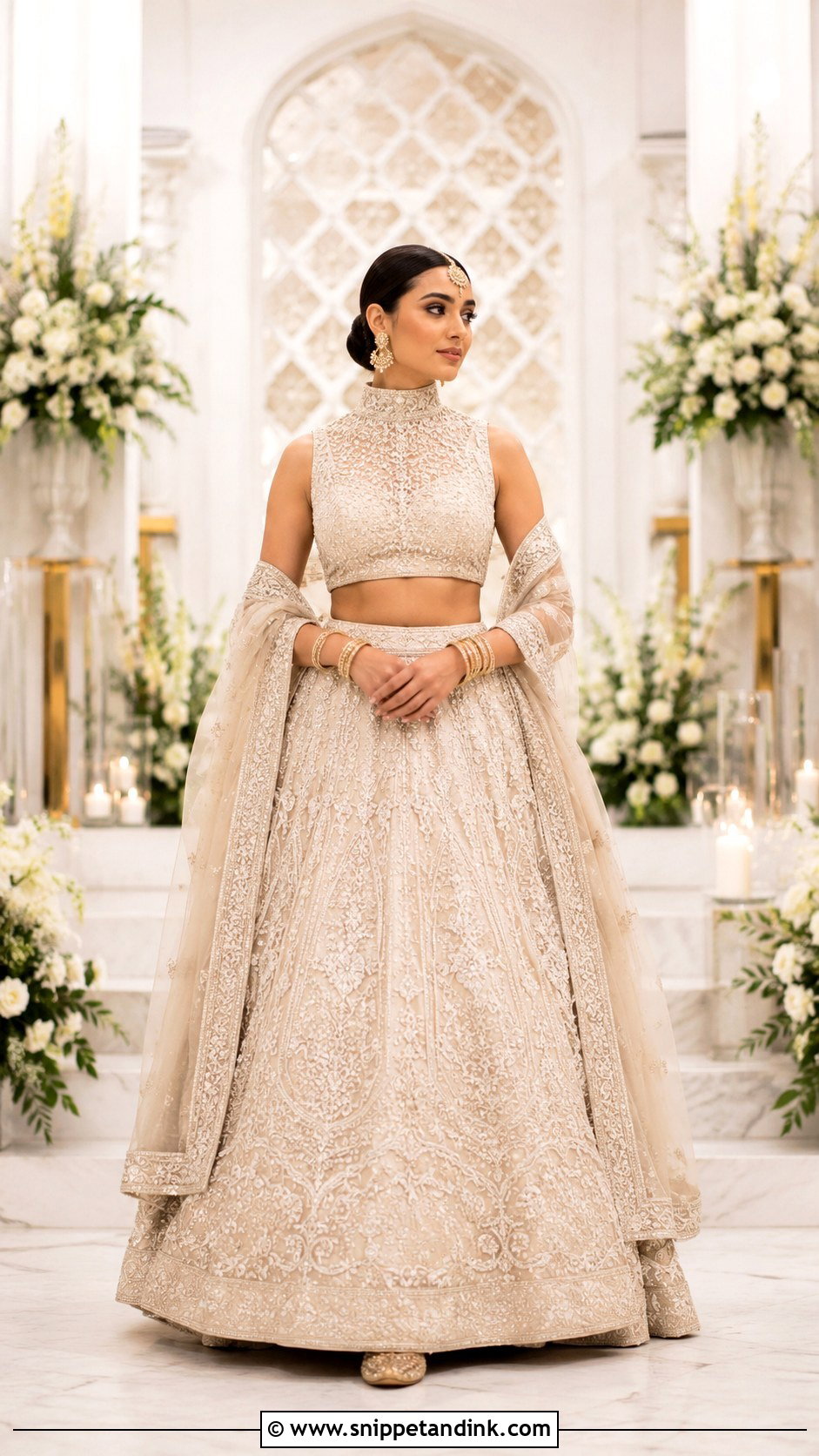 High Neck Bridal Blouse - Snippet and Ink - 20 Bridal Wedding Blouse Design Ideas
