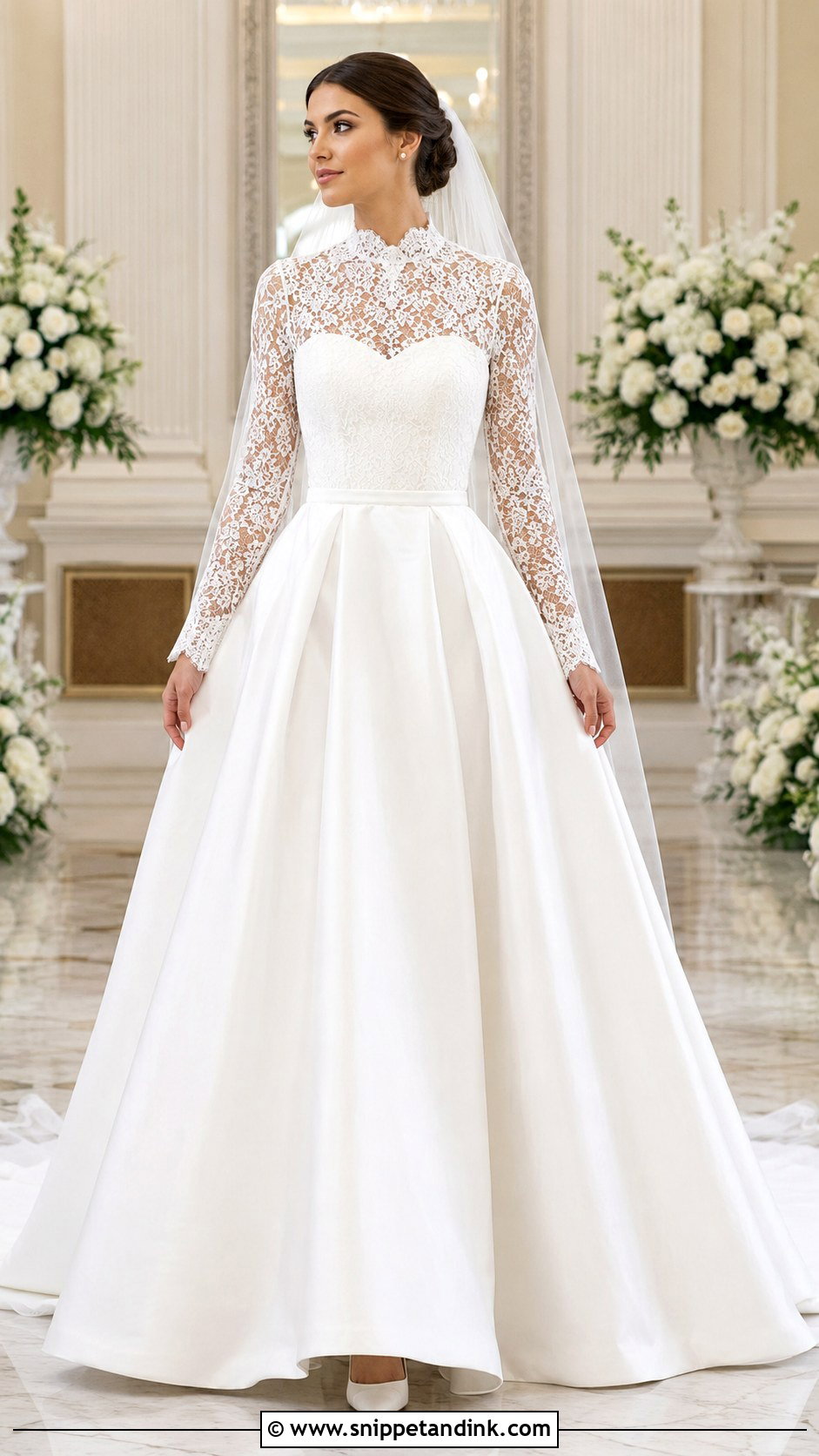 High Neck Bridal Bolero With Sweetheart Gown - Snippet and Ink - 20 Bridal Bolero Jacket Ideas