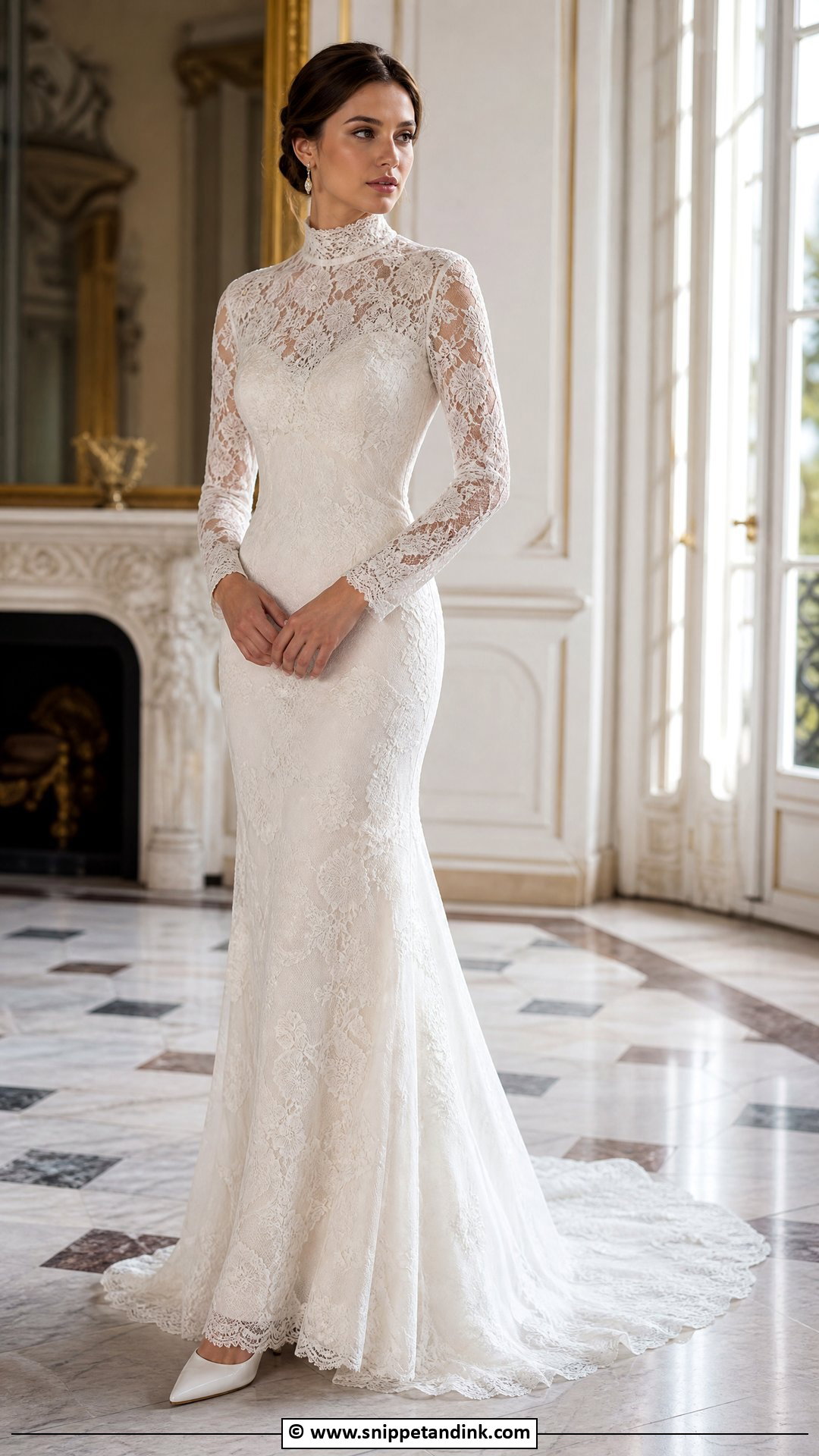 High Neck Bridal Dress - Snippet and Ink - 35 Bridal Dress Ideas