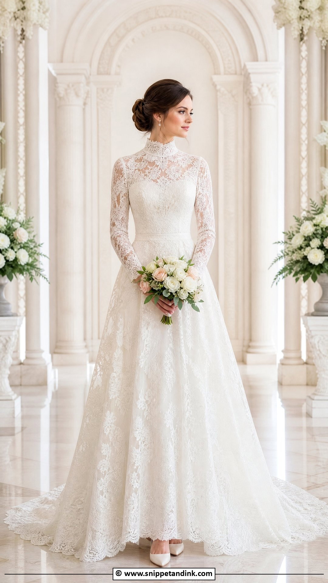 High Neck Bridal Dress - Snippet and Ink - 35 Latest Bridal Dresses
