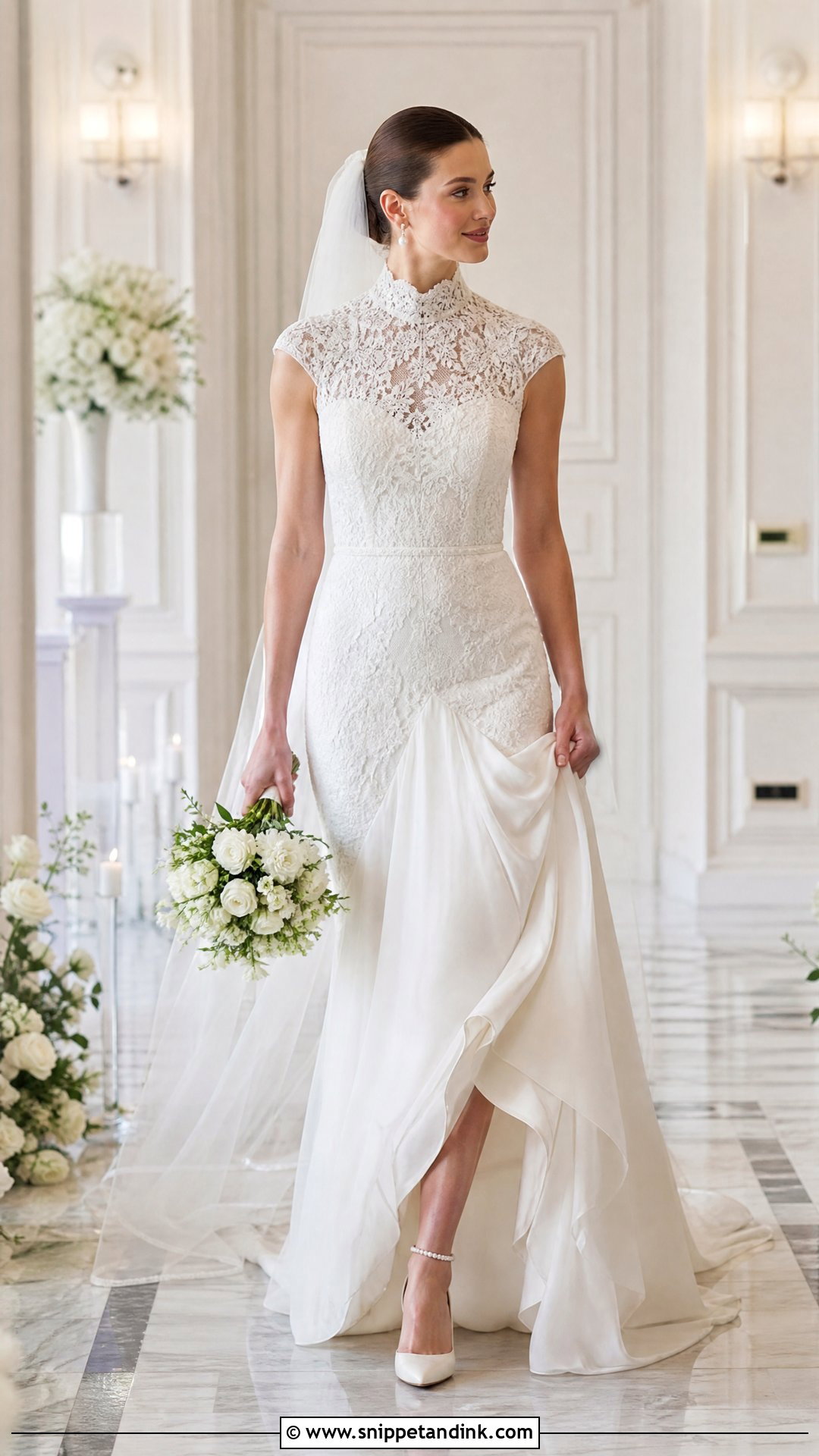 High Neck Bridal Dress - Snippet and Ink - 25 Luxury Bridal Dress Ideas