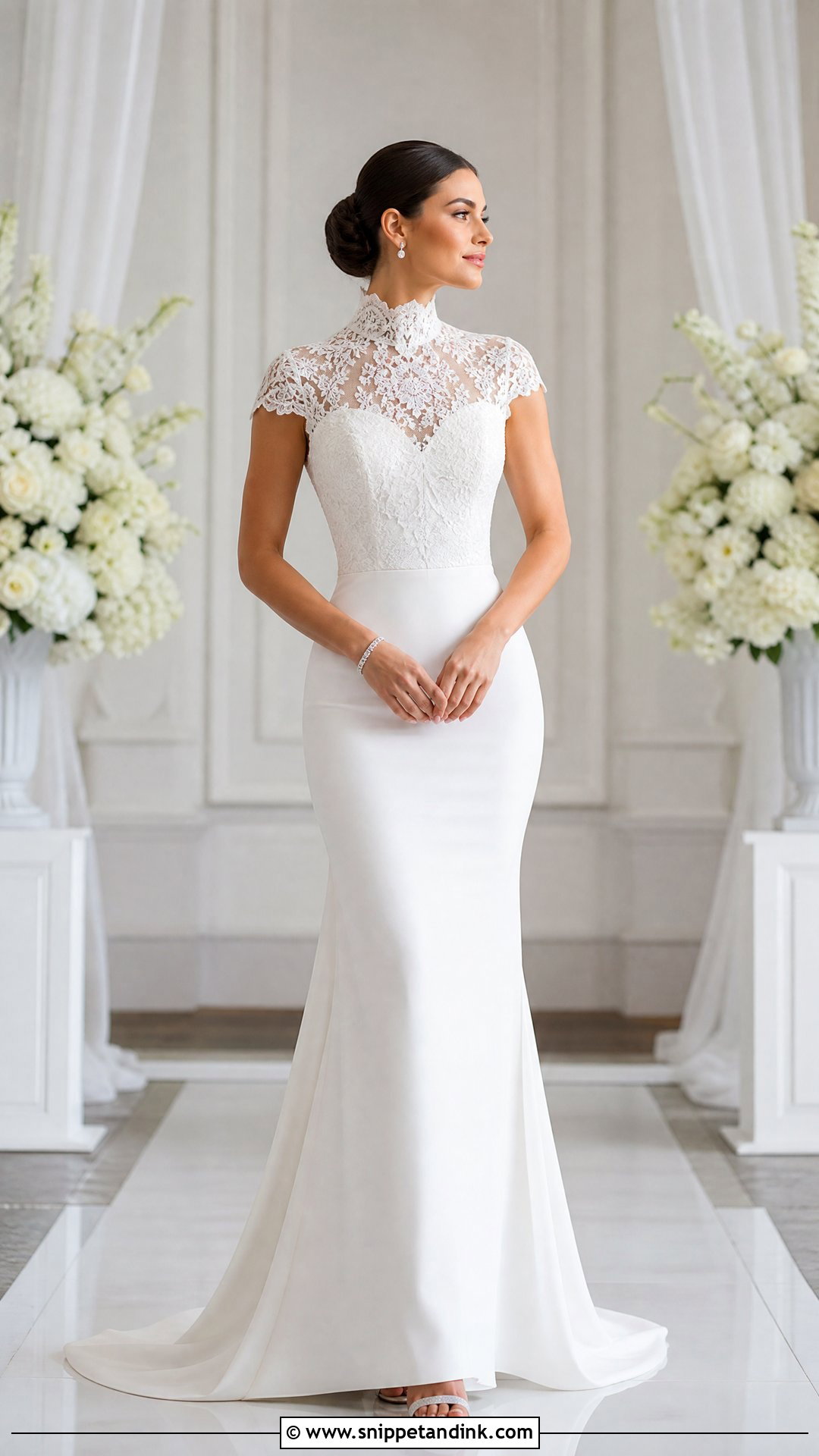 High Neck Bridal Gown - Snippet and Ink - 25 Elegant Bridal Gown Ideas