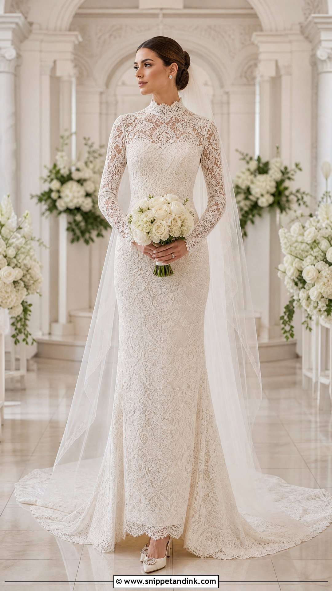 High Neck Bridal Wedding Dress - Snippet and Ink - 25 Bridal Wedding Dresses