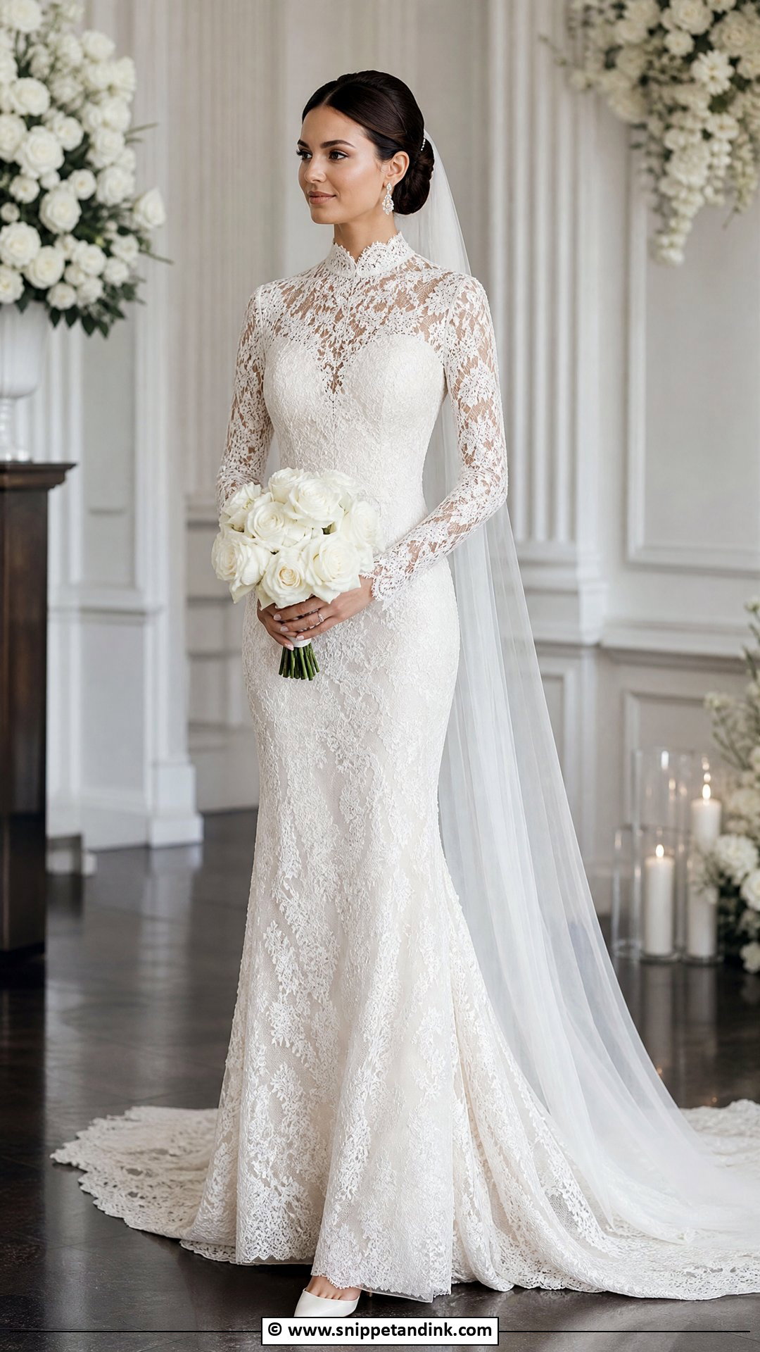 High Neck Bride Dress - Snippet and Ink - 35 Bride Dress Ideas