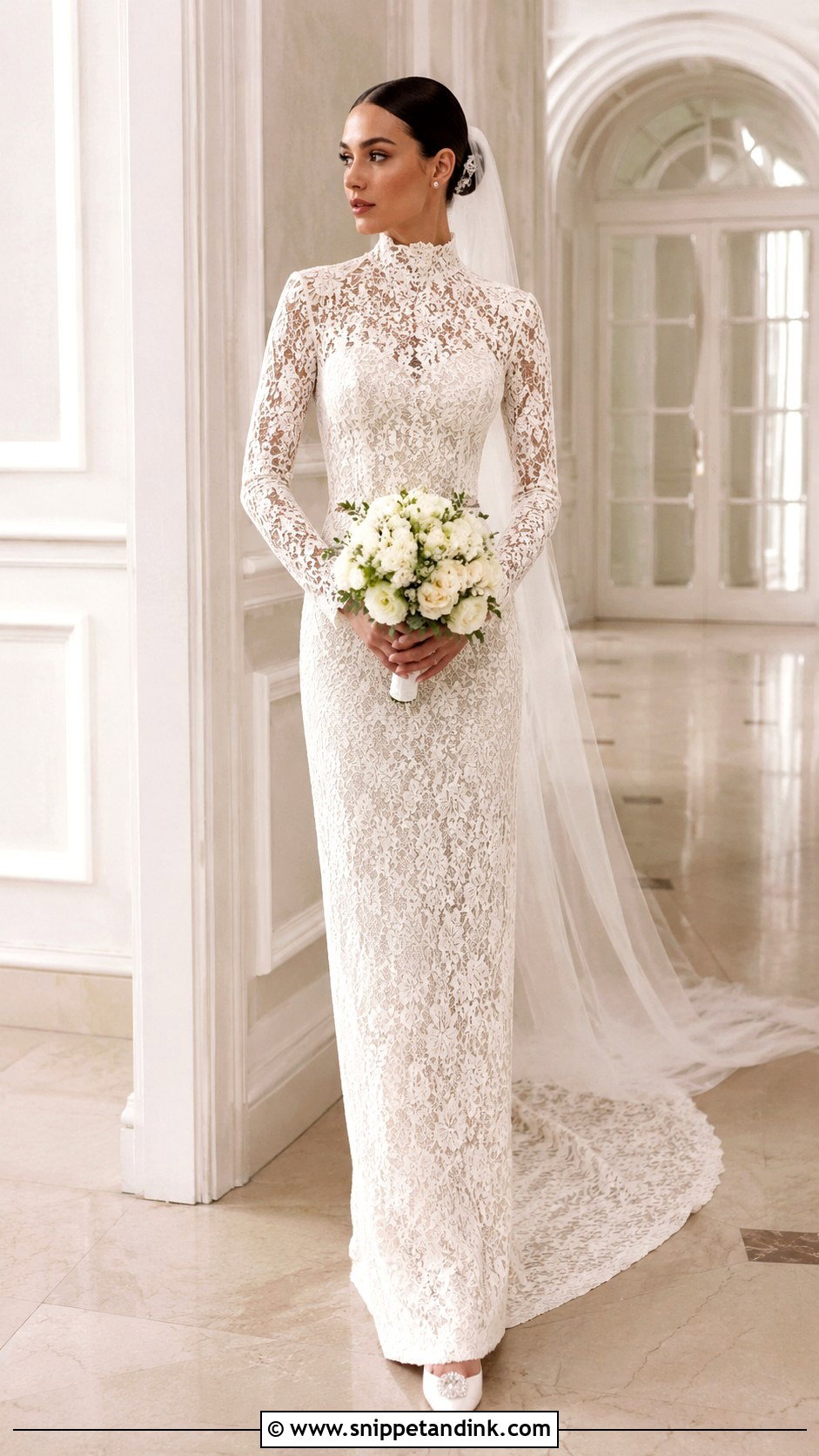 High Neck Bride Gown - Snippet and Ink - 25 Bride Gown Design Ideas