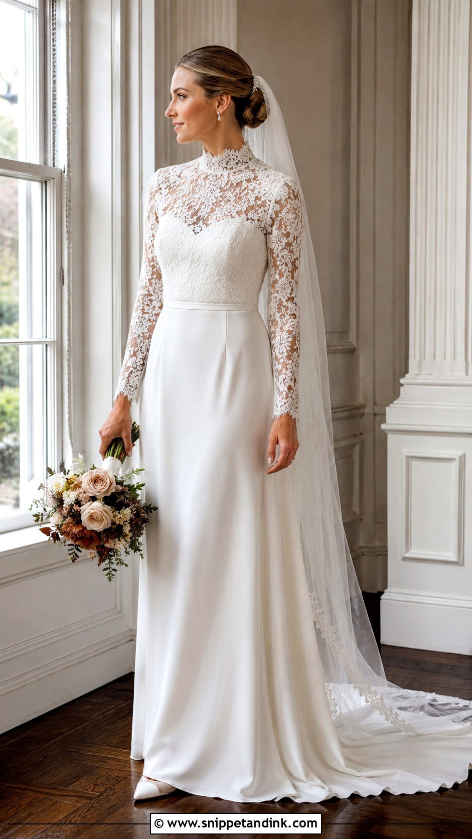High Neck Bride Gown - Snippet and Ink - 20 Bride Fashion Ideas