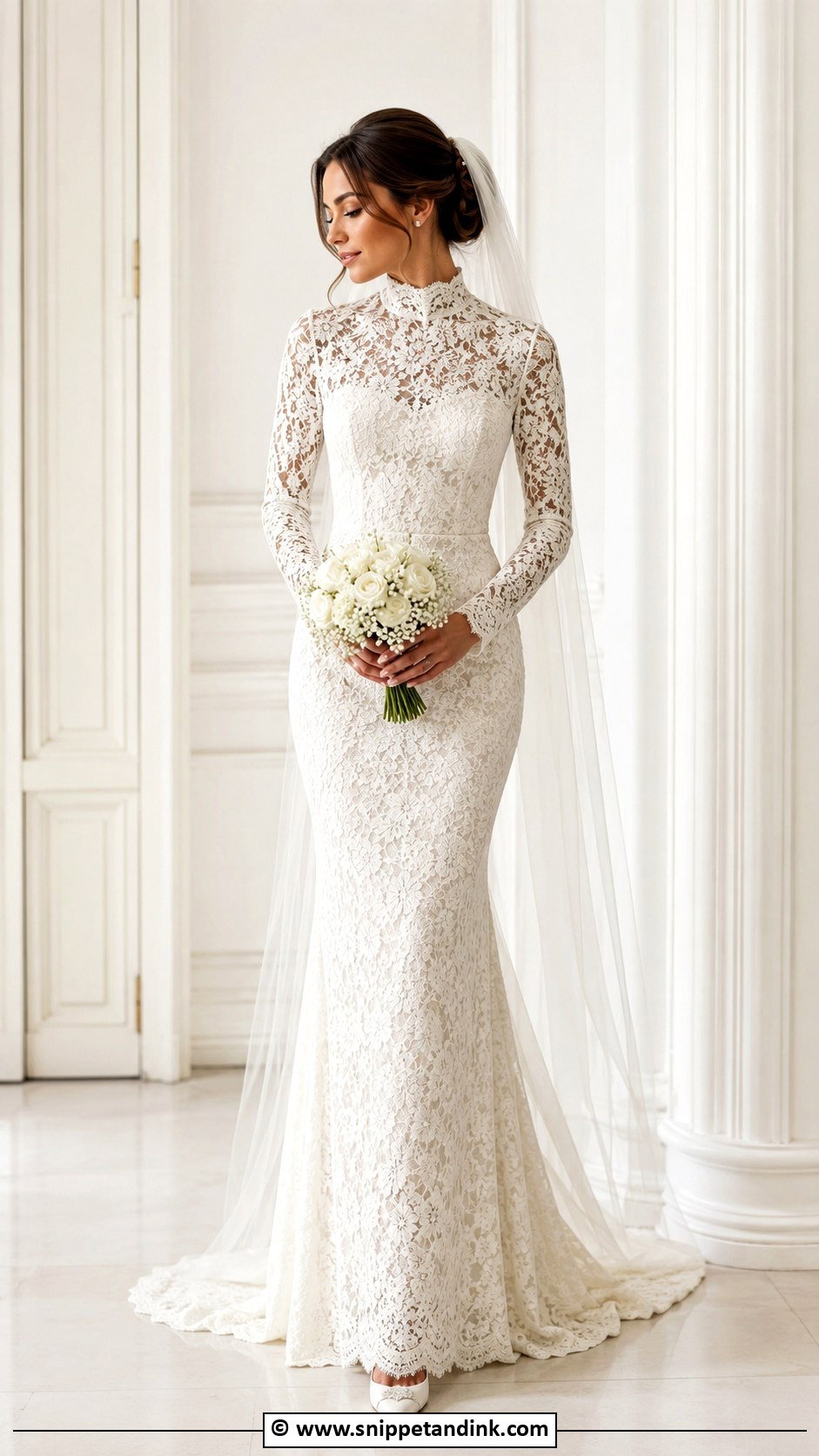 High Neck Bride Gown - Snippet and Ink - 30 Bride Gown Ideas