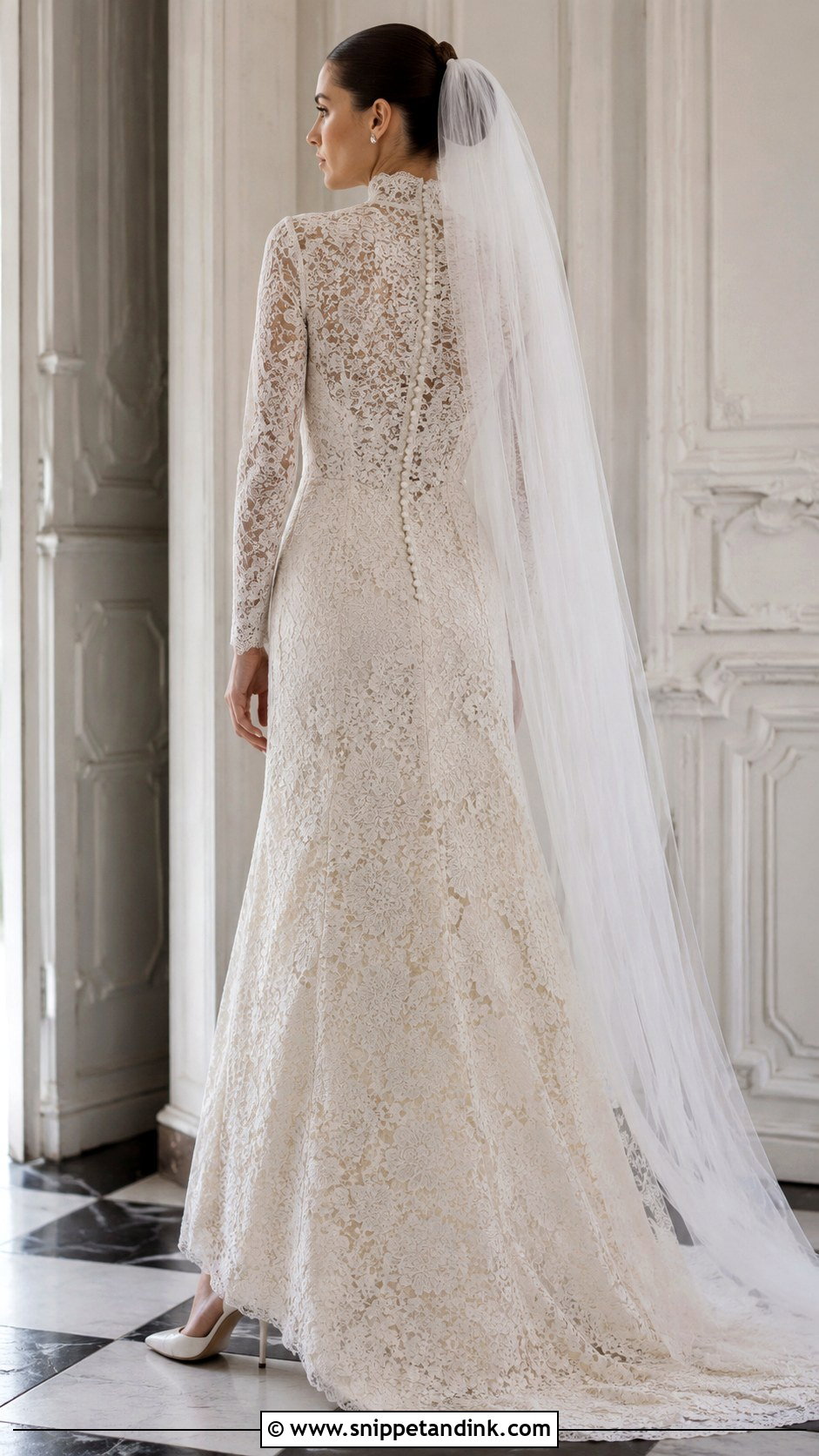 High Neck Button Back Wedding Dress - Snippet and Ink - 20 Button Back Wedding Dress Ideas