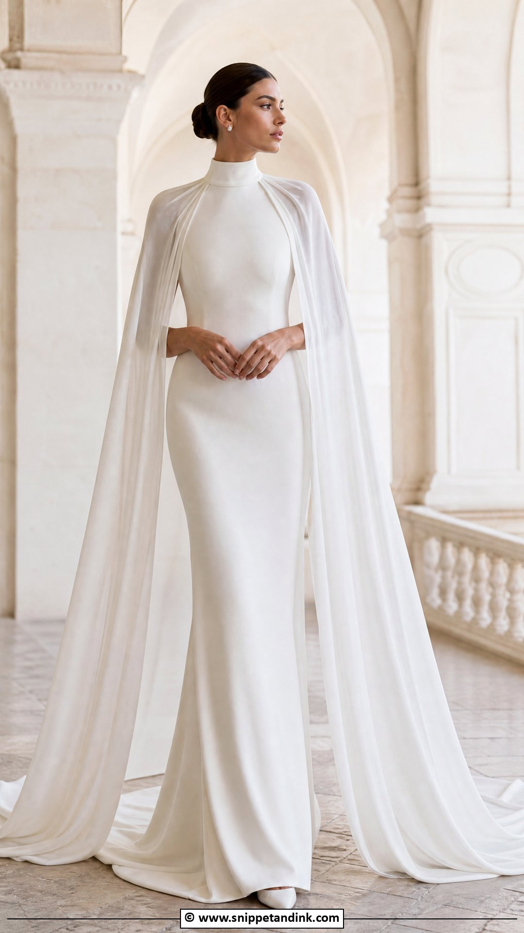 High Neck Cape Wedding Dress - Snippet and Ink - 35 High Neck Wedding Dress Ideas