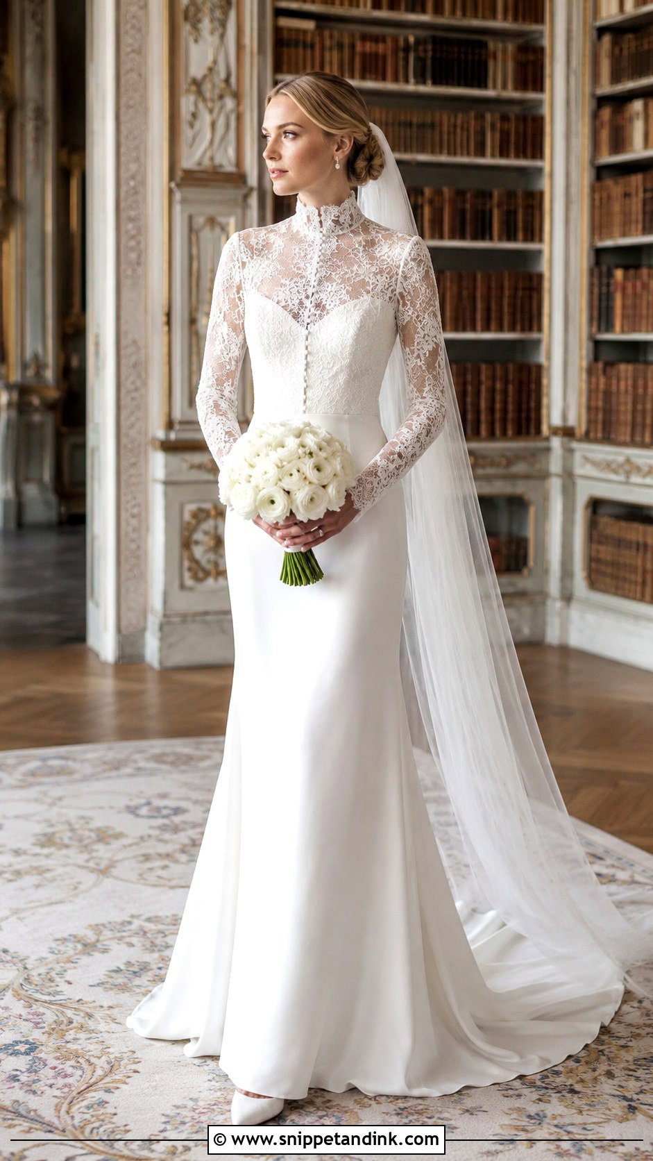 High Neck Castle Wedding Dress - Snippet and Ink - 20 Castle Wedding Dress Ideas