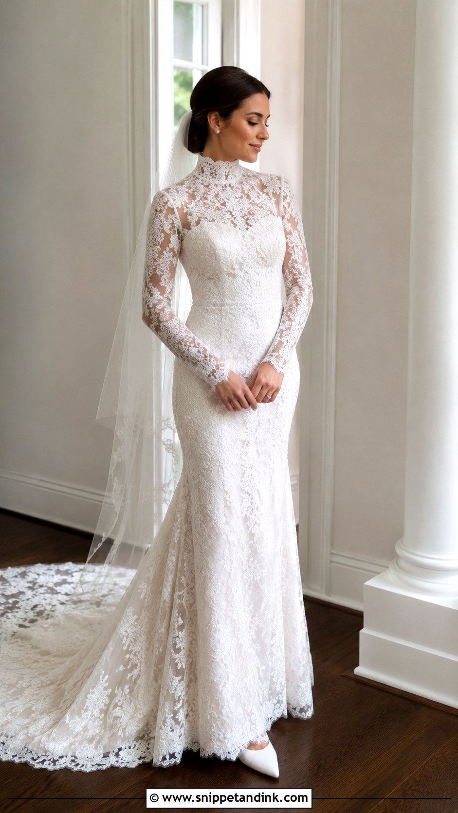 High Neck Cathedral Wedding Dress - Snippet and Ink - 30 Cathedral Wedding Dress Ideas