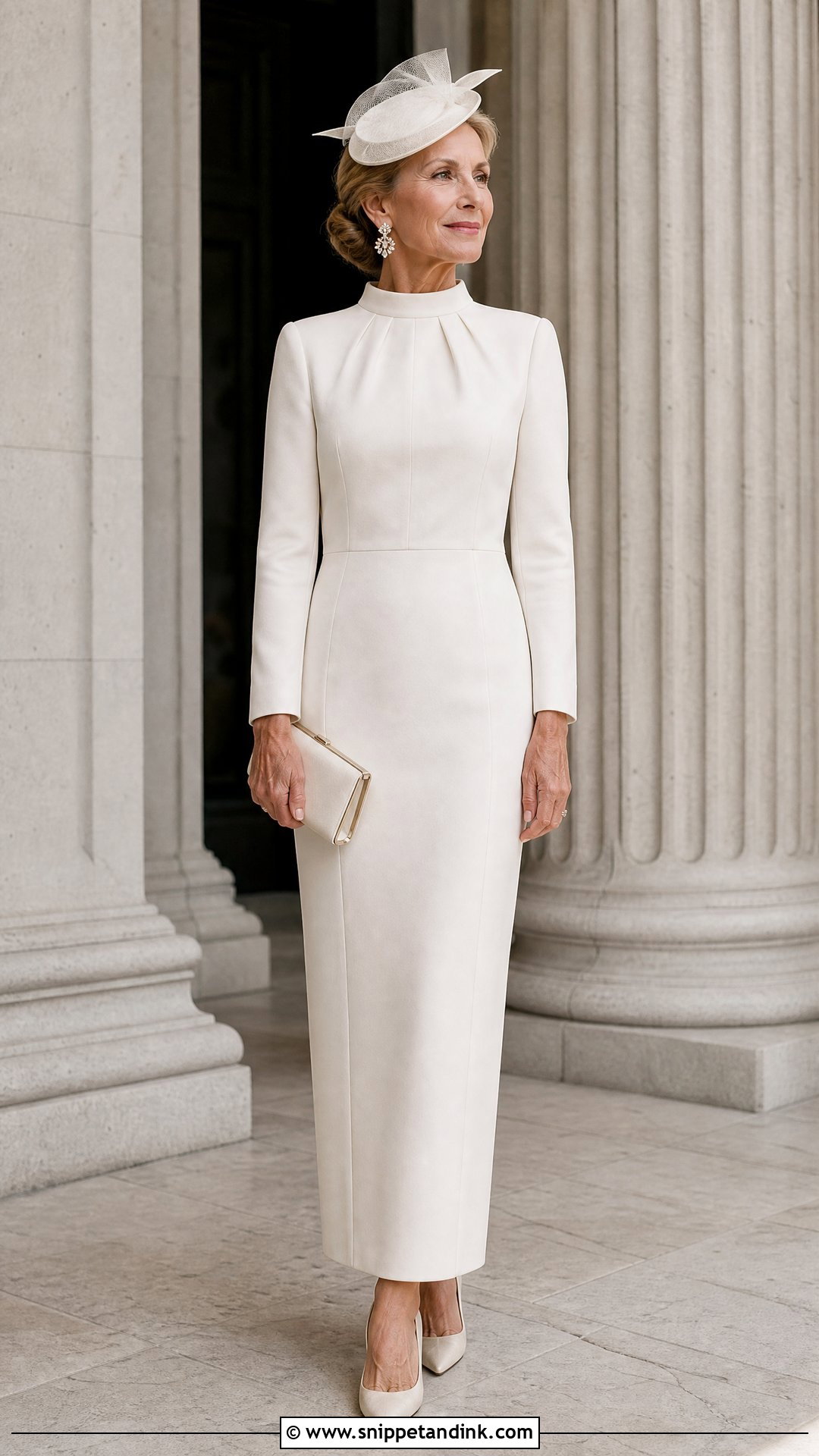 High Neck Column Town Hall Wedding Dress - Snippet and Ink - 20 Town Hall Wedding Dress Ideas